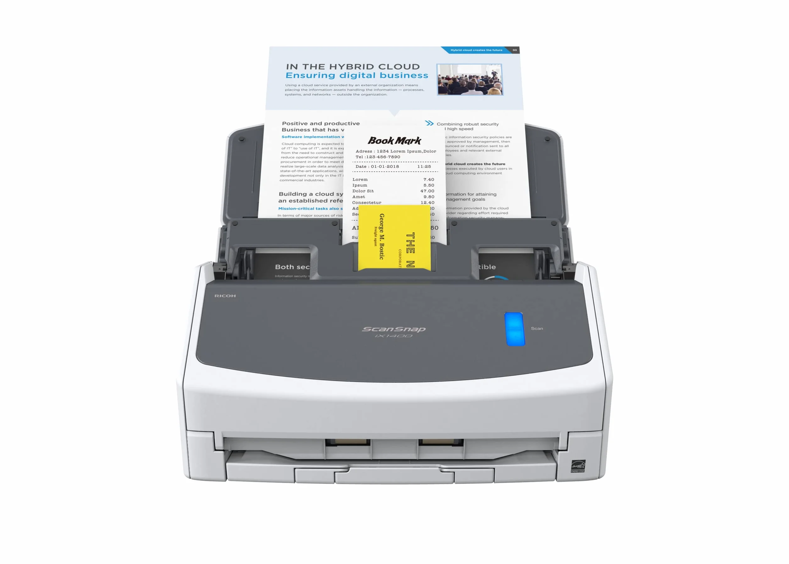 ScanSnap iX1400 Escáner de Documentos Doble Cara Dúplex ADF A4 USB 3.2