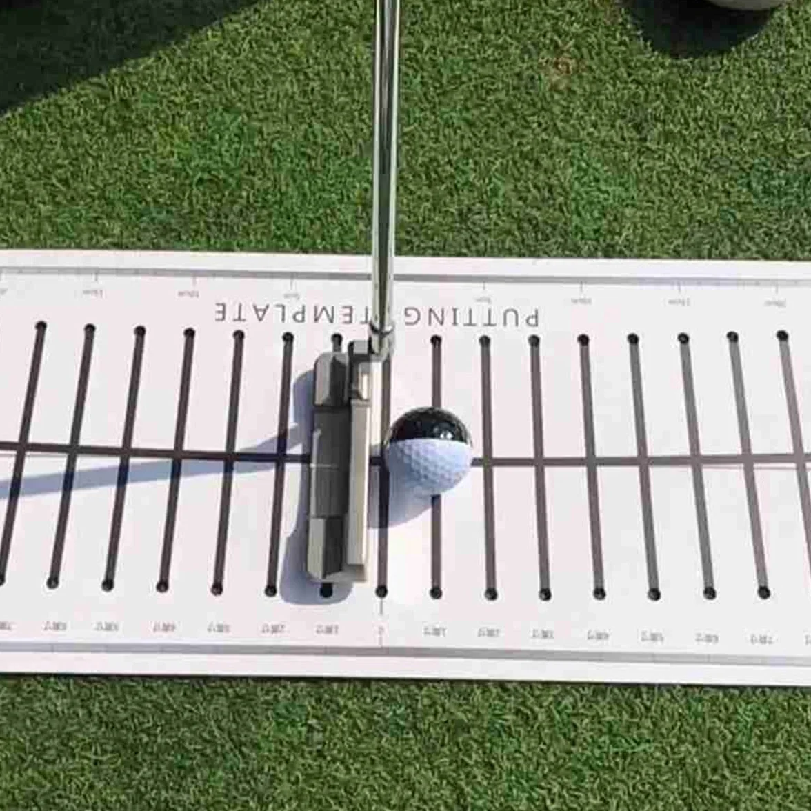 Entrenador de Putter de Golf, Equipo de Pista de Putting Verde de Interior, Manta de Ayudas de Entrenamiento con Línea de Objetivo