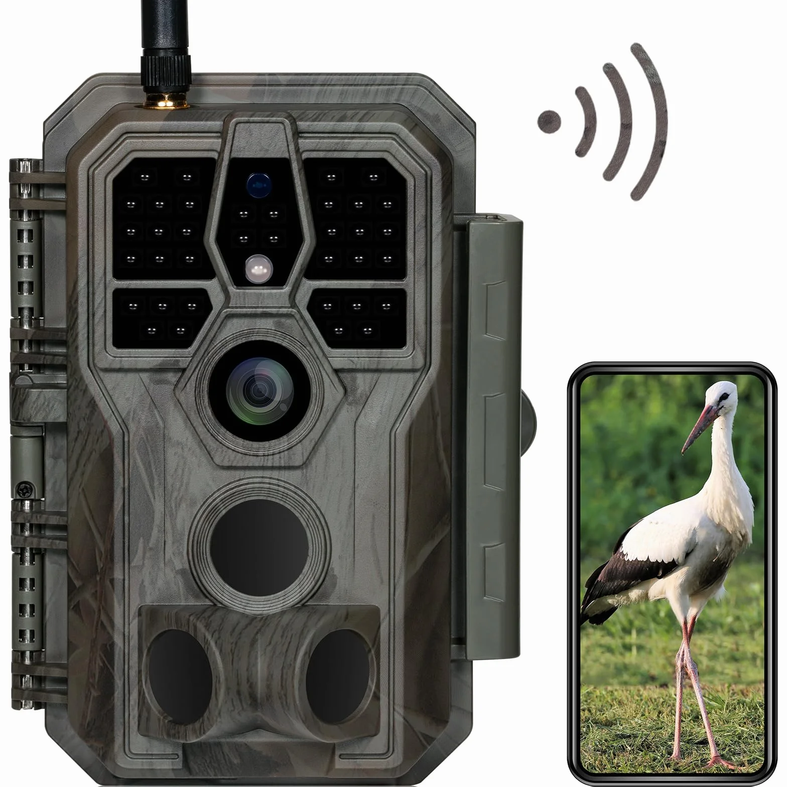 GardePro E8 Cámara Fototrampeo WiFi Bluetooth 64MP 1296P H.264 IP66 0,1s LED IR 940nm No-Glow