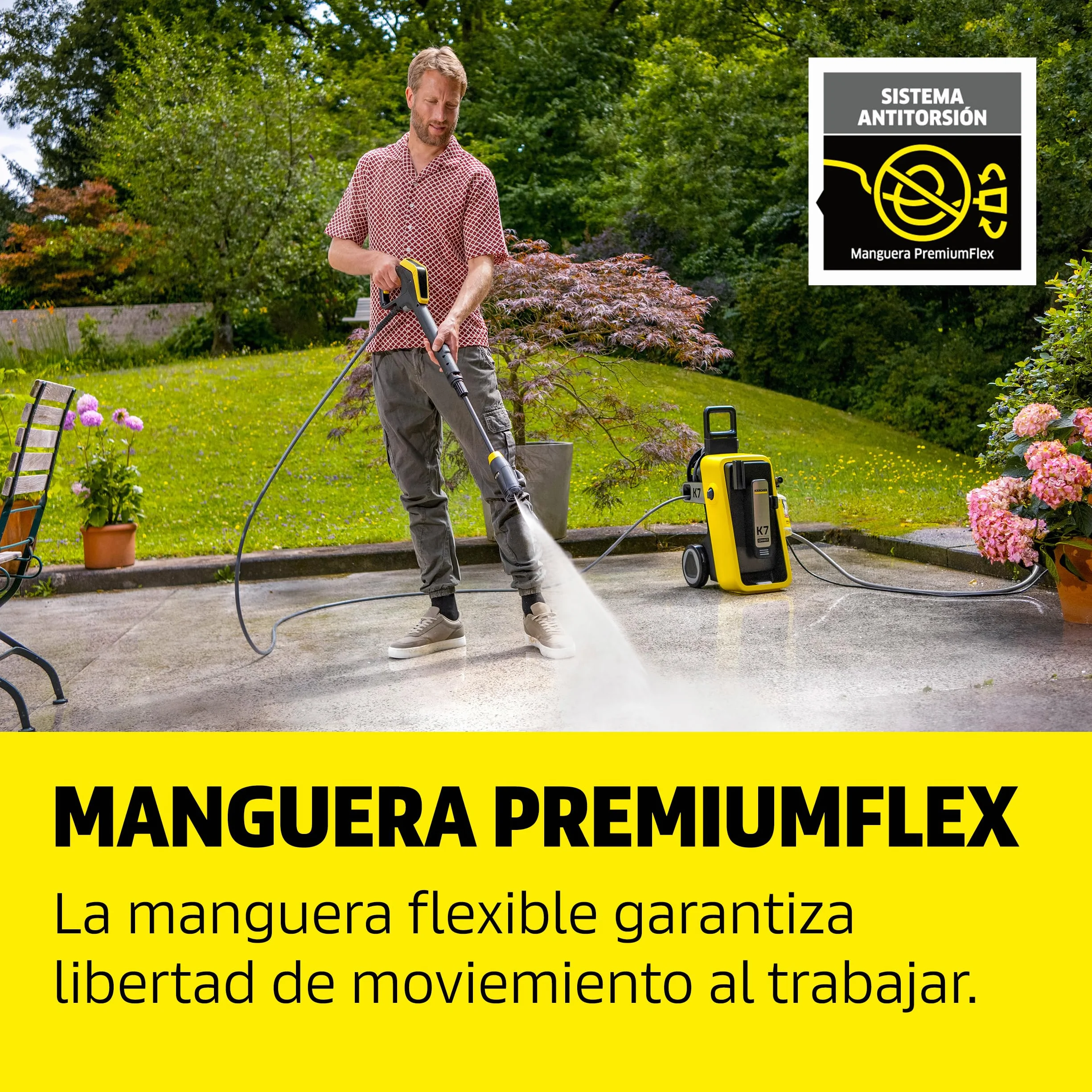Kärcher hidrolimpiadora K 7 Comfort Premium Connect, presión: máx. 180 Bar, caudal: 600 l/h, área: 60 m²/h, Manguera de Alta presión, Tambor para Manguera, Control Mediante App