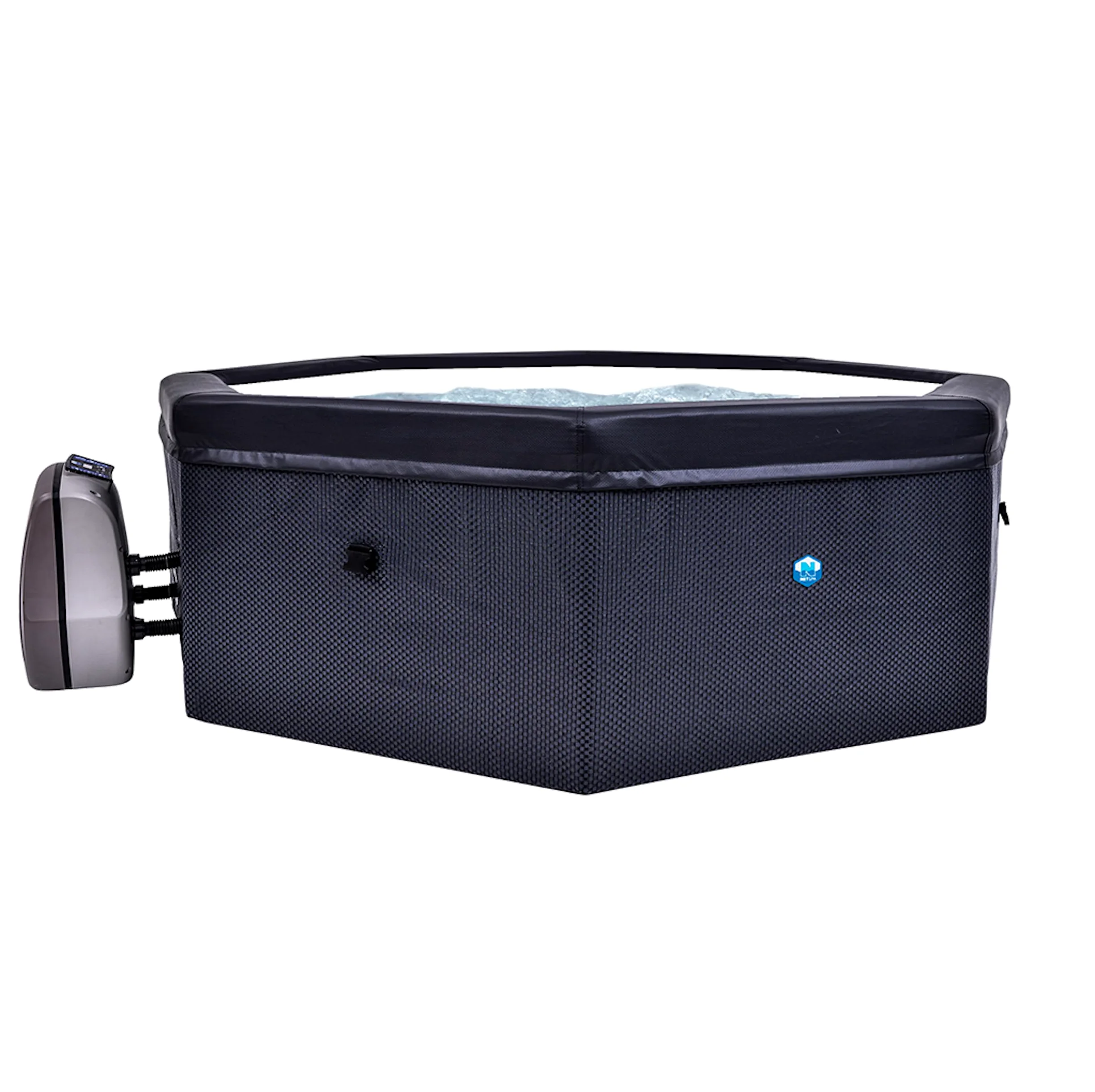 N NETSPA – SPA – Octopus – Semi-Rígido Octogonal 4+2 plazas – SP-OCT165 – Portátil Compacto de PVC con calefacción, Bomba de filtración de Agua y Manta isotérmica – Volumen 1000l – 193 x 73 cm