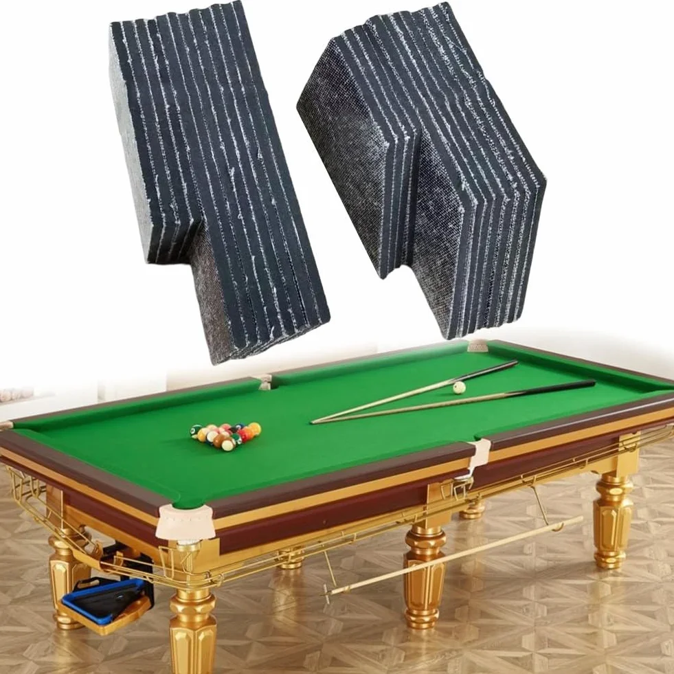 Cojines de mesa de billar, 12 unidades, almohadillas de esquina de tela, negro, 9,7 x 4,6 cm, 6,2 x 4,2 cm