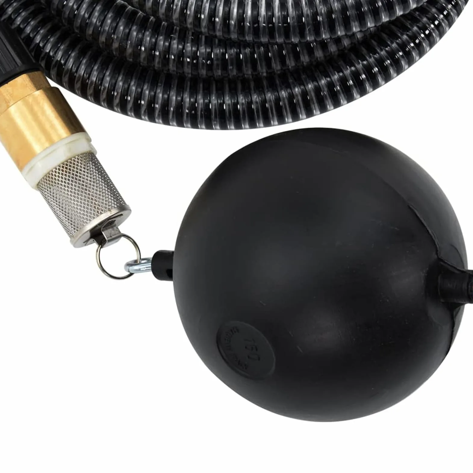 Gecheer Manguera de aspiración con conectores de latón para acueductos domésticos, filtros de agua, bombas de jardín, 15 m 25 mm, negro