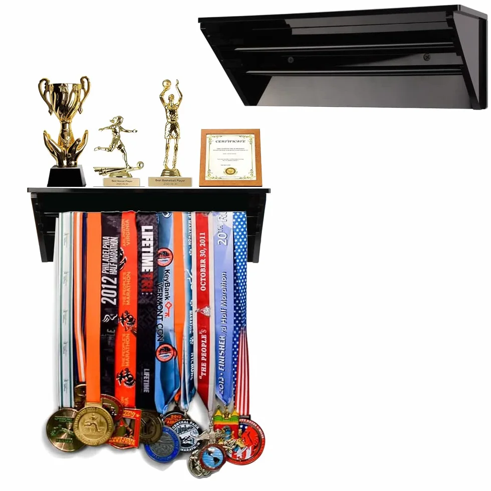 Soporte de medallas para exhibición de trofeos, 3.9 x 11.8 Pulgadas, Colgador de Pared