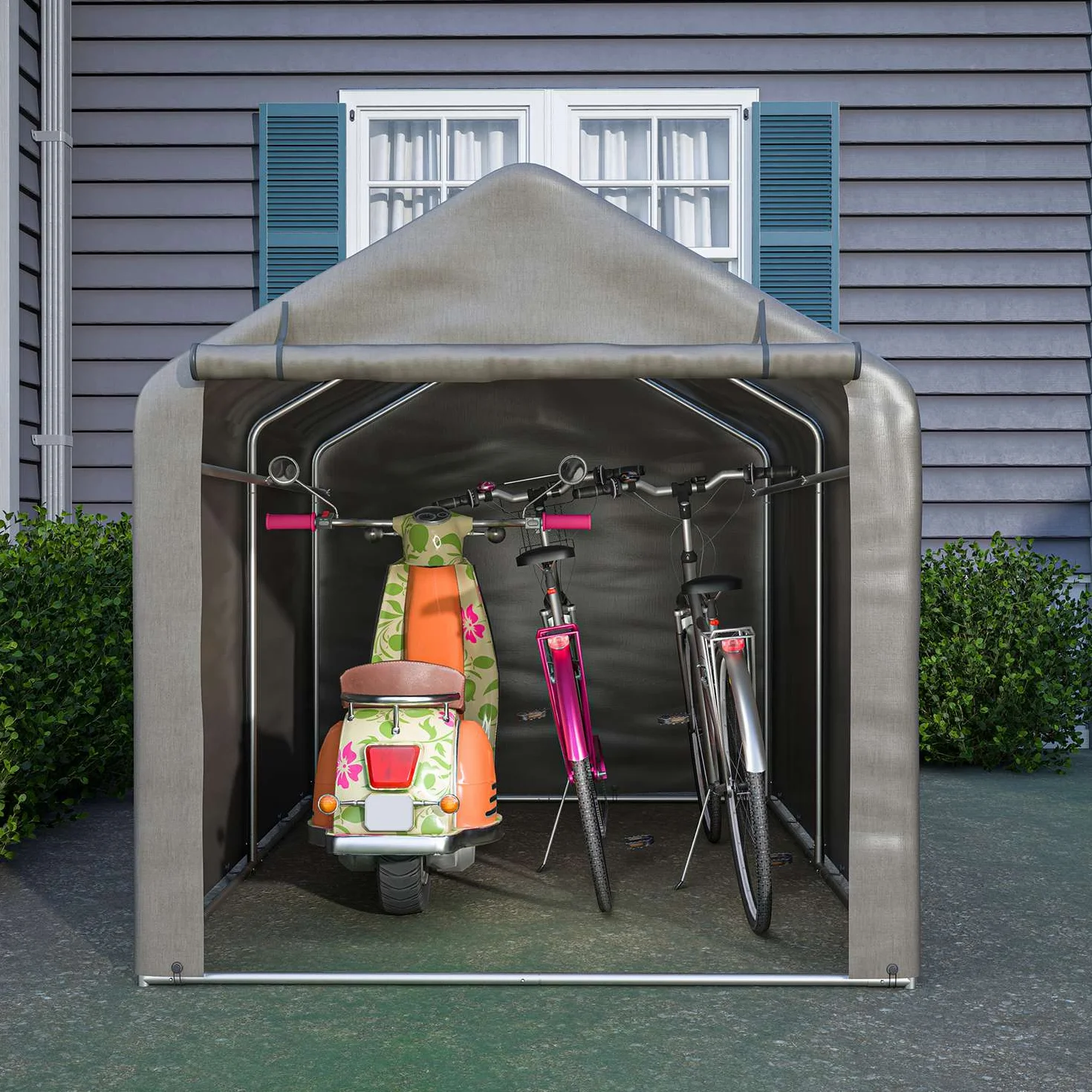 BIRCHTREE Tienda de campaña impermeable y anti-UV para bicicleta, motocicleta, cobertizo o refugio al aire libre, 2,2 m x 1,6 m