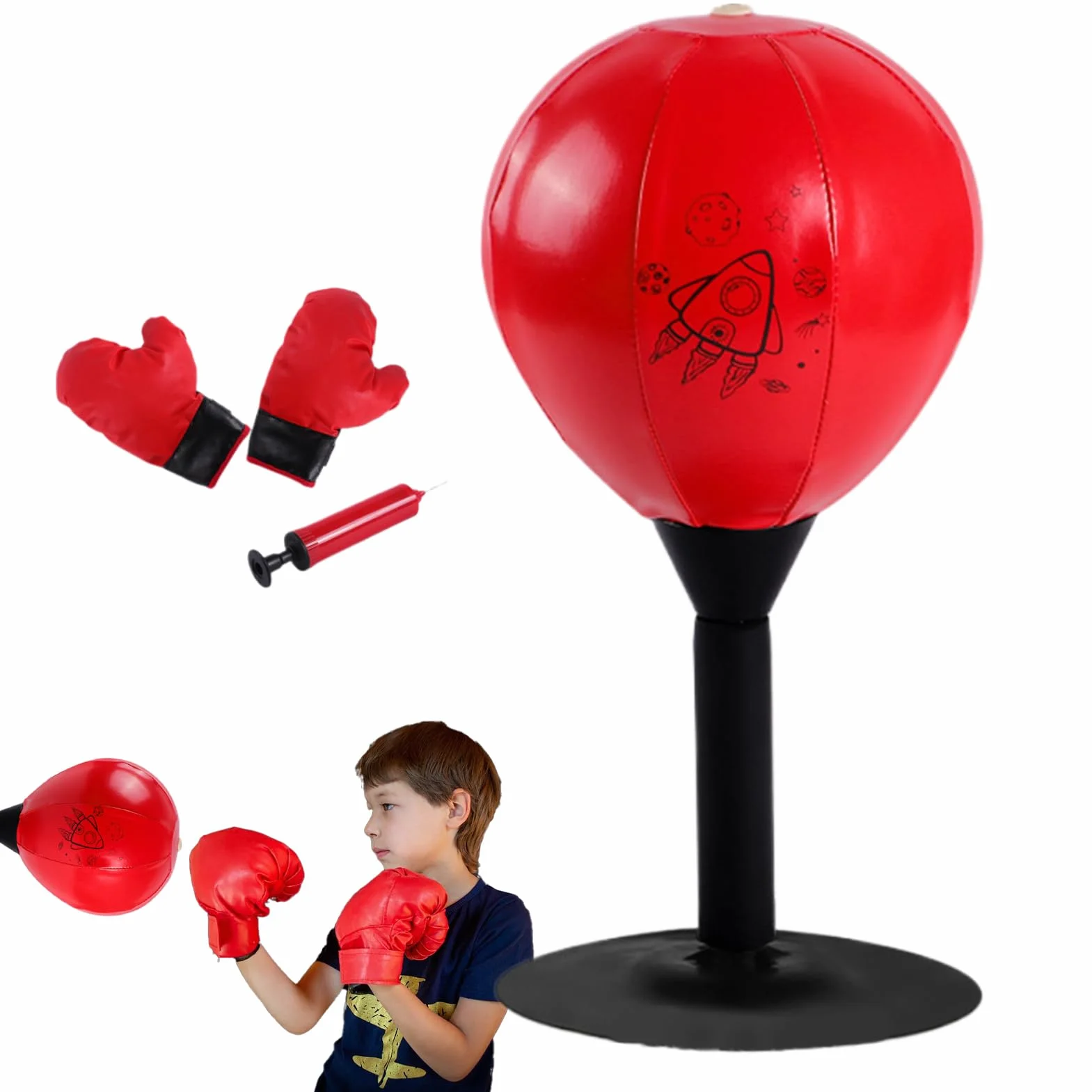 Saco de boxeo de escritorio con ventosa, juego de alivio del estrés
