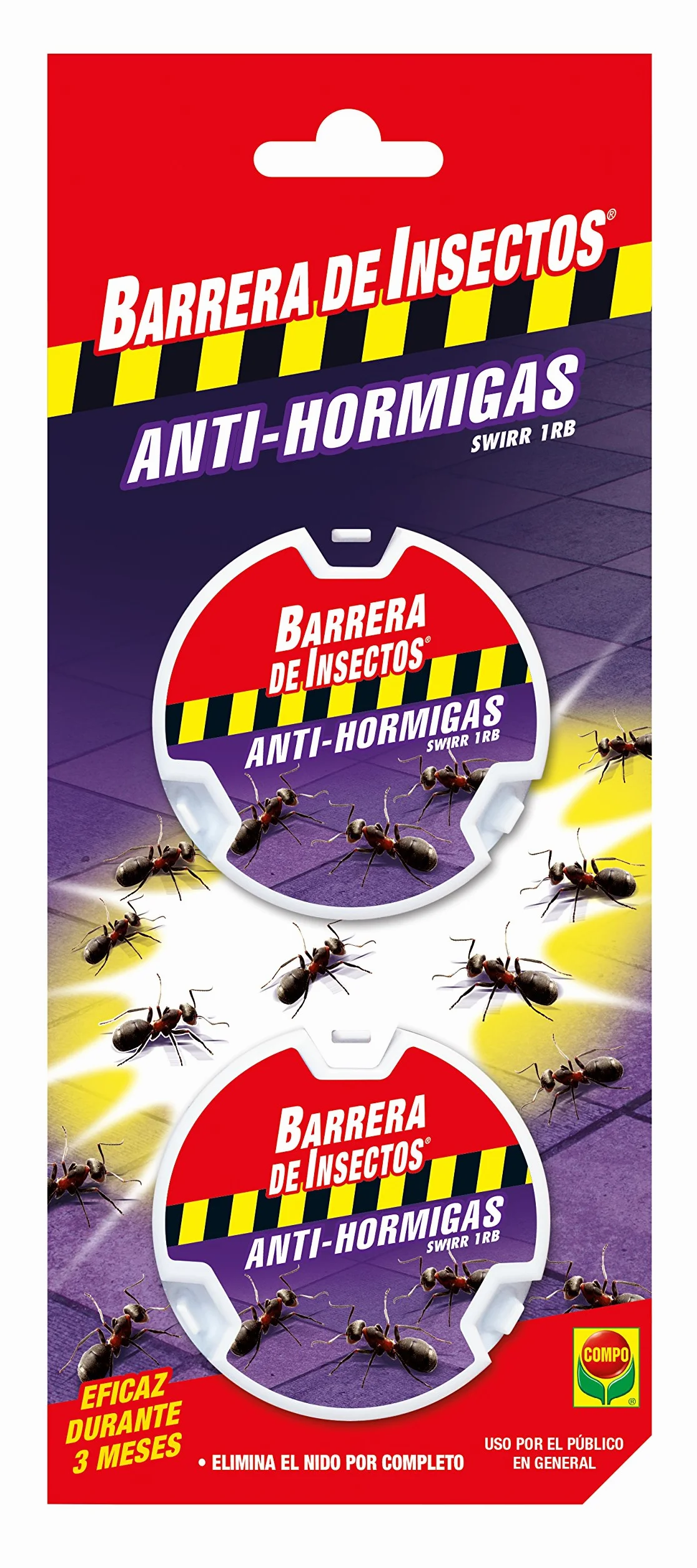 Compo Repelente Barrera de Insectos Cebo antihormigas, Control de Hormigas en el salón, Comedor y terraza, 2 Unidades de 10 g (2069902011)