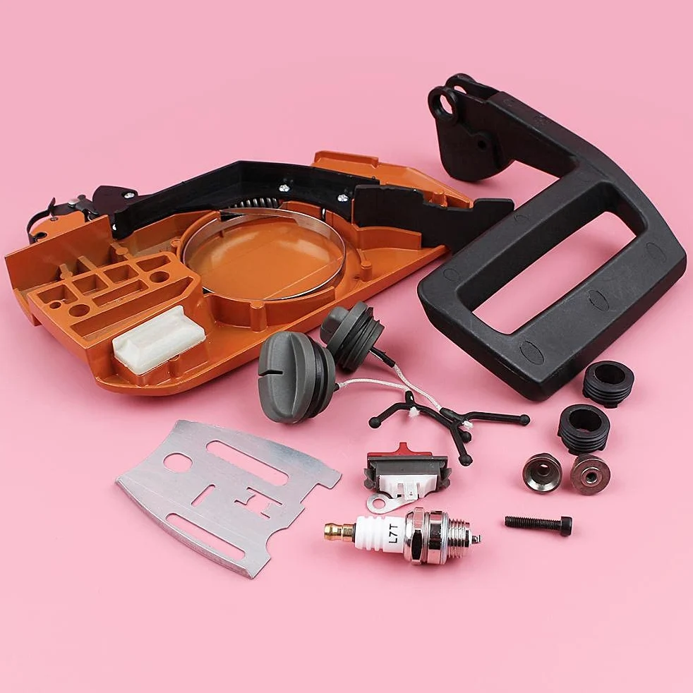 Herramientas Kit de placa de barra de cubierta de embrague lateral de freno para Husqvarna 266 268 272 61 66 motosierra 5037366-01, 503 73 66-01 w tapa de aceite de combustible accesorios
