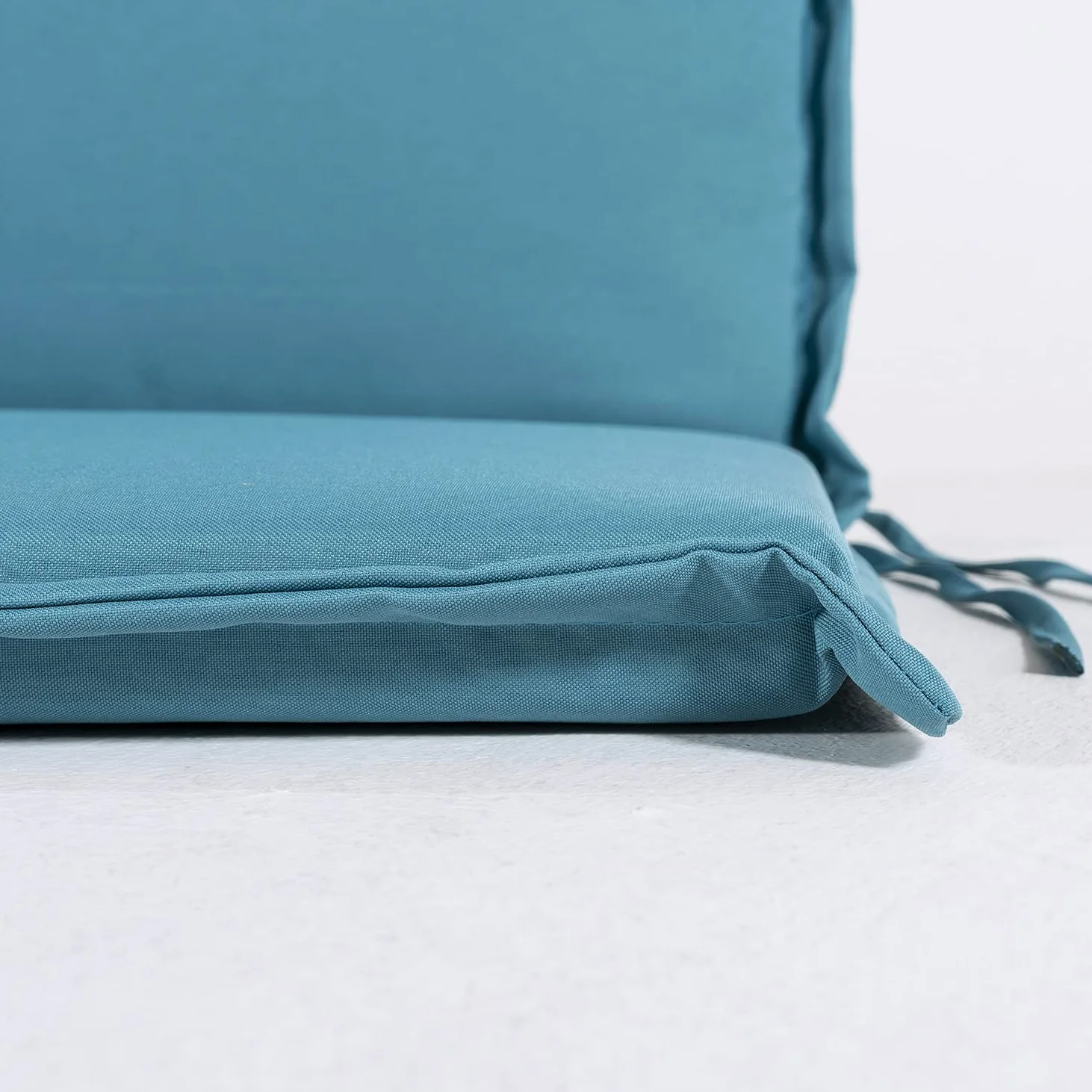 Pack 2 Cojines para sillón de jardín reclinable estándar Color Turquesa, Medidas 92x42x4 cm, Repelente al Agua, Desenfundable, Funda de cojín con Relleno para sillas de terraza, Cojines Silla Comedor