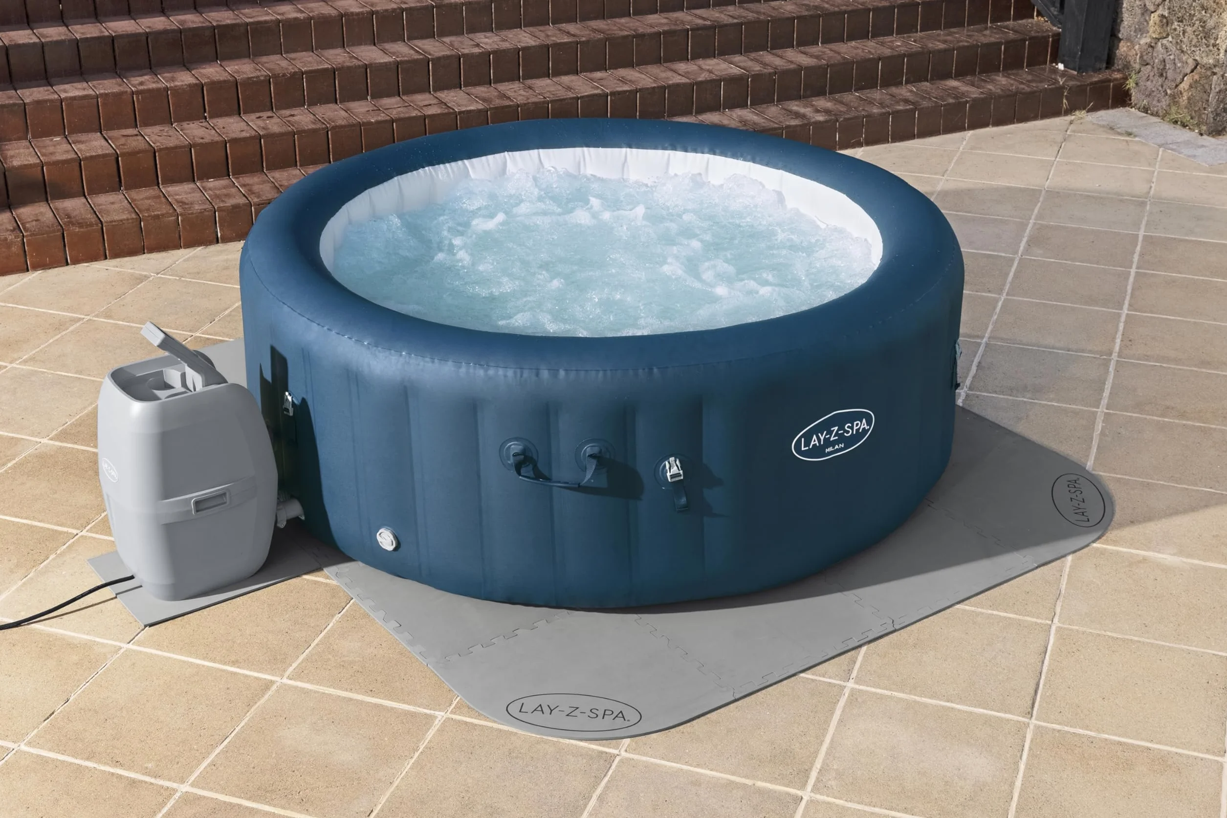 BESTWAY Protector de Suelo y Patio para Jacuzzi Lay-Z-SPA 196x196 cm Gris