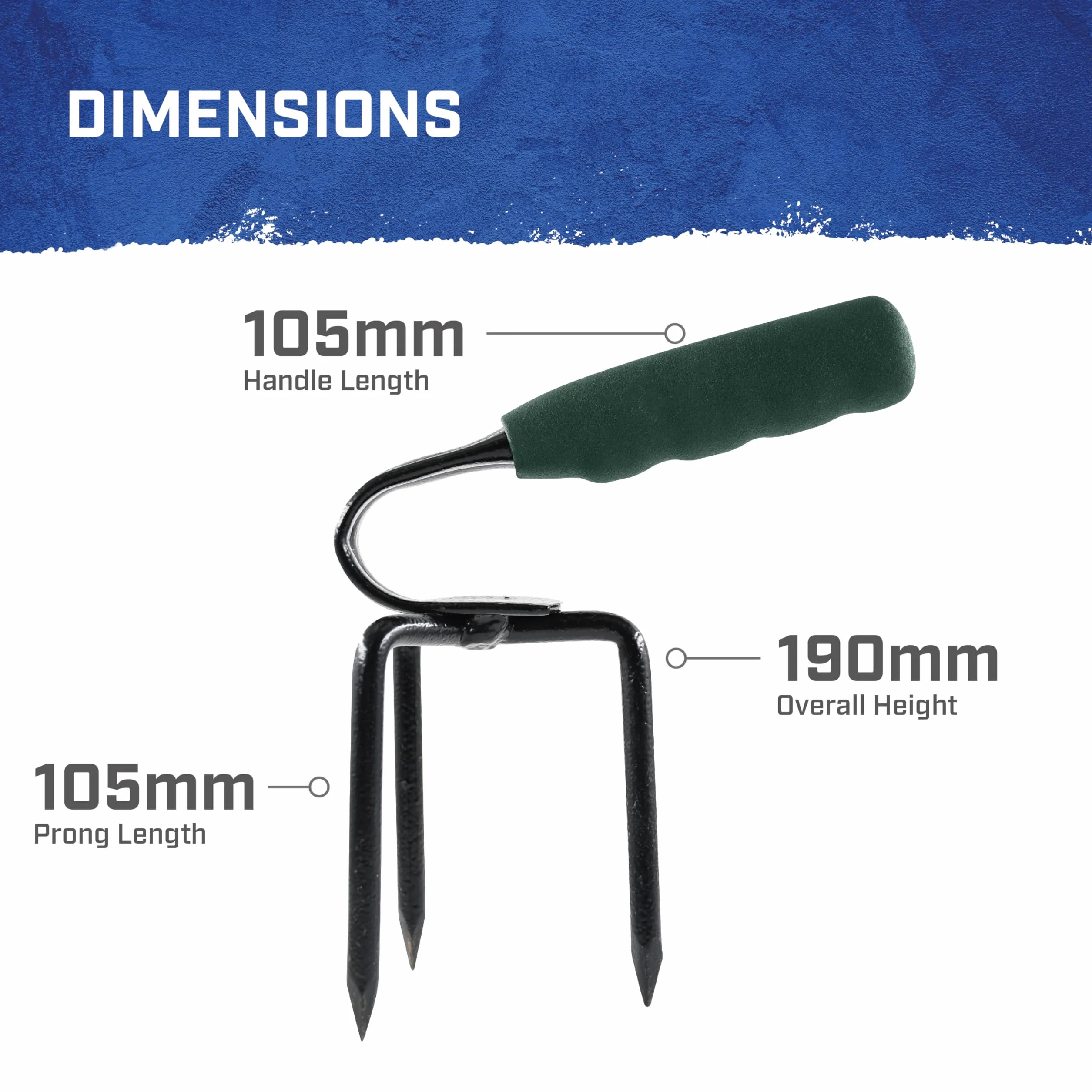 Faithfull Tools FAIESSMPC Essentials Mini-cultivateur à main Bleu 8,5 x 23 x 17 cm