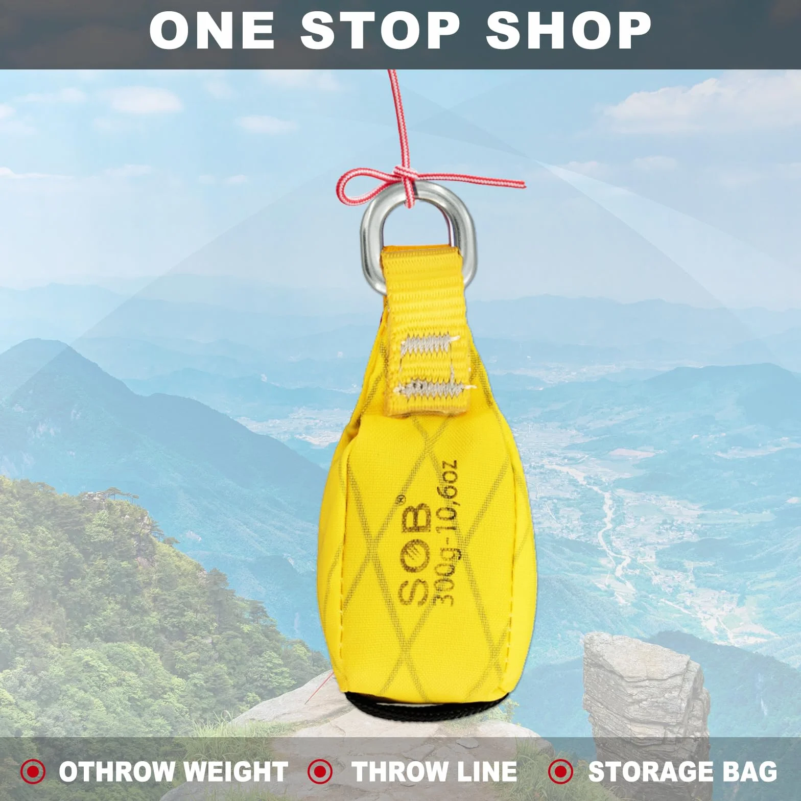 SOB Outdoor Bolsa de Peso para Lanzar con Anillo D 300g Amarilla