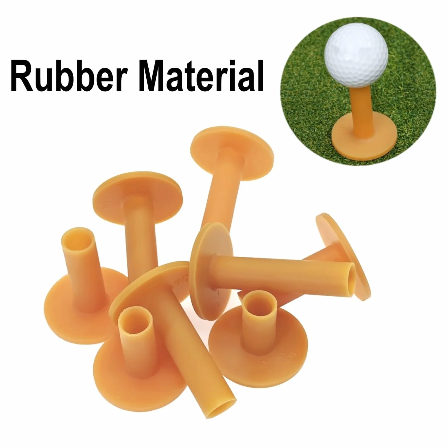 JZK 8x tees golf goma suave varios tamaños 35-80mm para tapete práctica campo