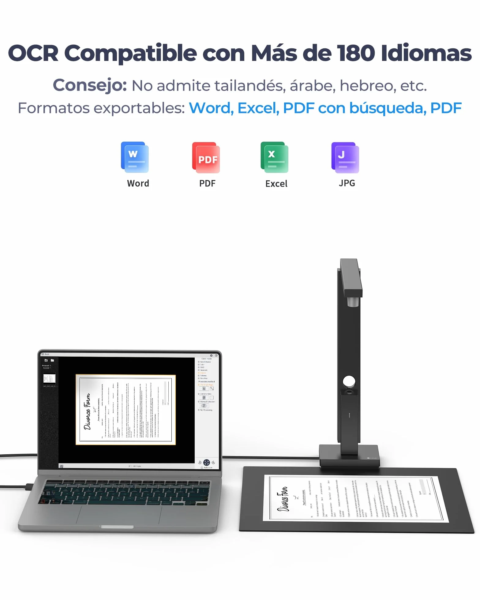 CZUR Lens 1200 Pro Escáner de Documentos Portátil Vertical A4, 12 MP, OCR Rápido 1 s/Página