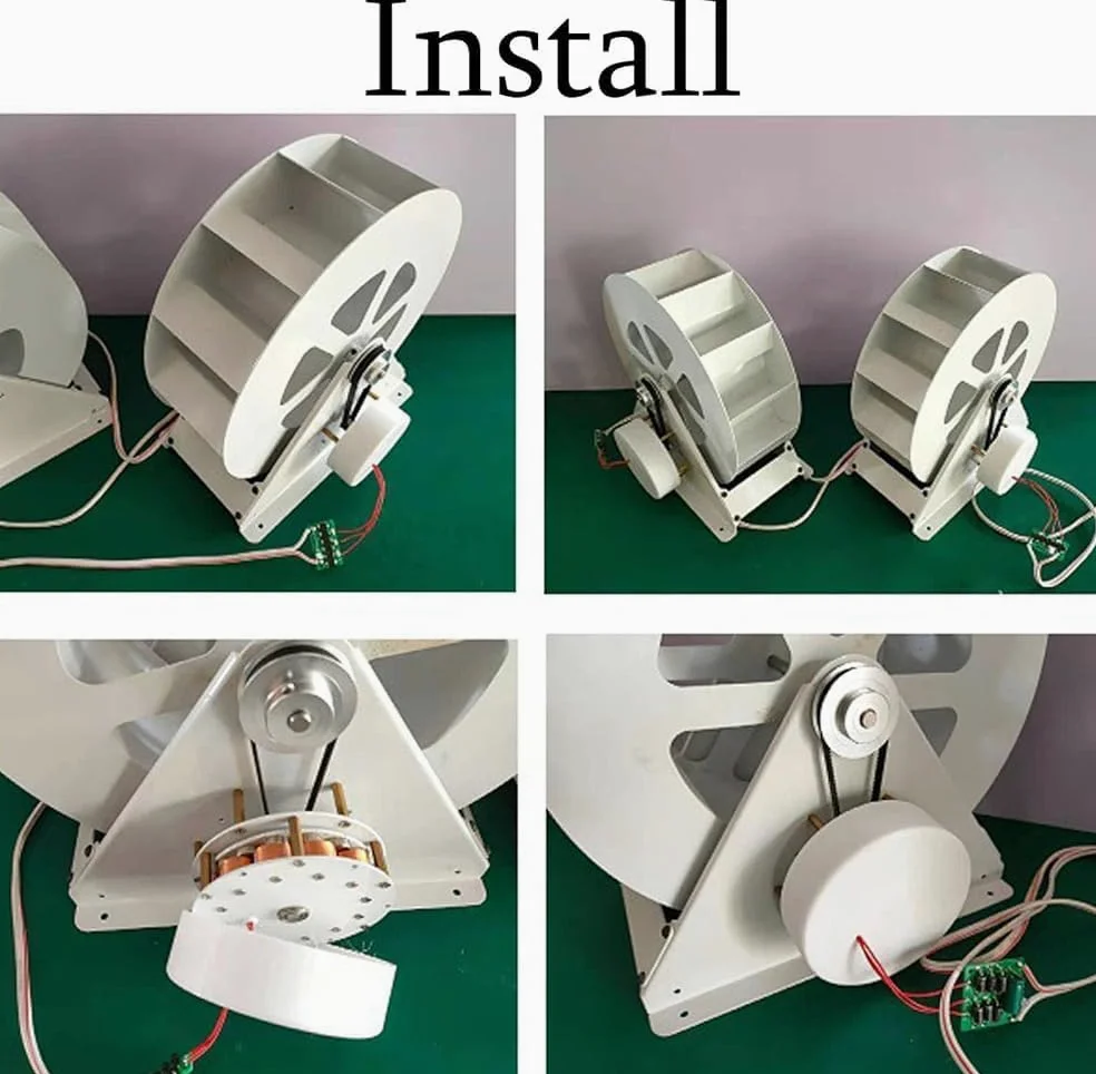Generador de energía hidroeléctrica con rueda hidráulica, equipo de turbina hidráulica de baja velocidad, dispositivo de generación de energía para exteriores con transmisión por correa silenciosa