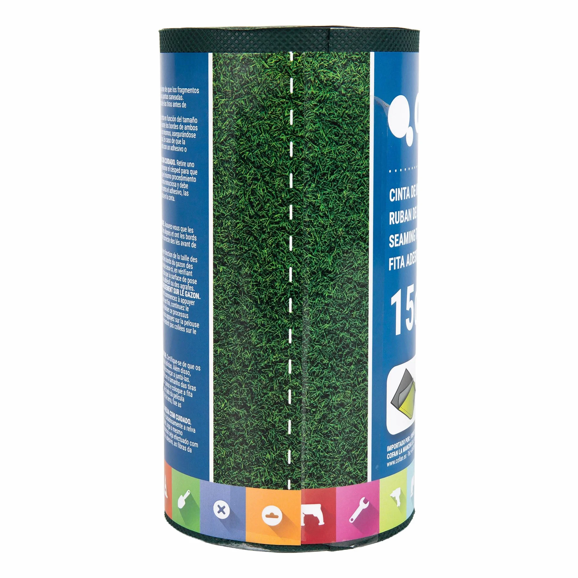Cofan Cinta Adhesiva de una cara para unir Césped Artificial | Unión Duradera y Resistente al Exterior | Dos Medidas (15 cm x 10 m)