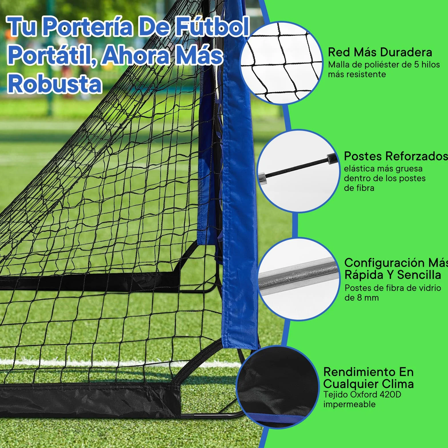 Porterias de Futbol 3 en 1 Plegable Portatil para niños con 3 Modos de Juego