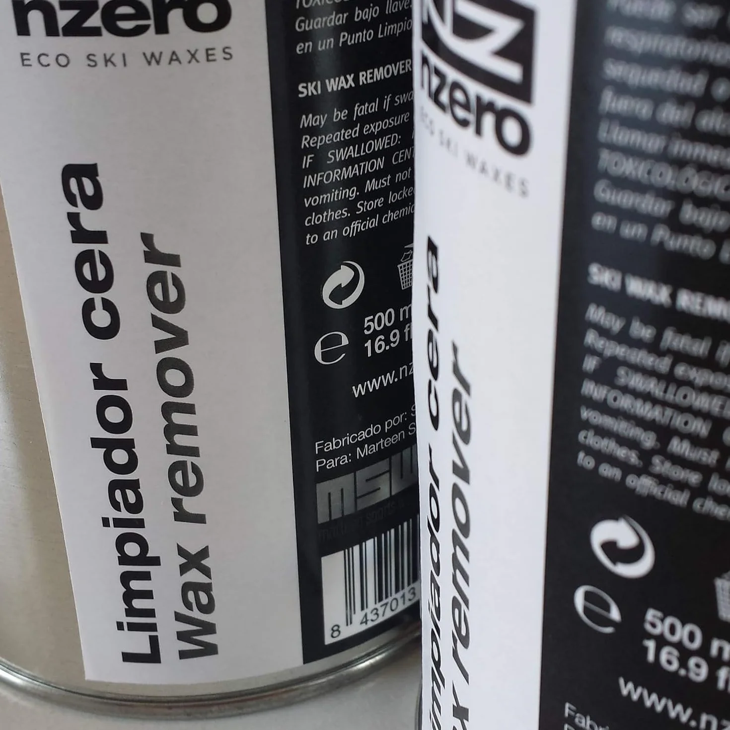 NZEROWAX Liquido Limpiador de Cera 500ml para Esquís y Snowboard