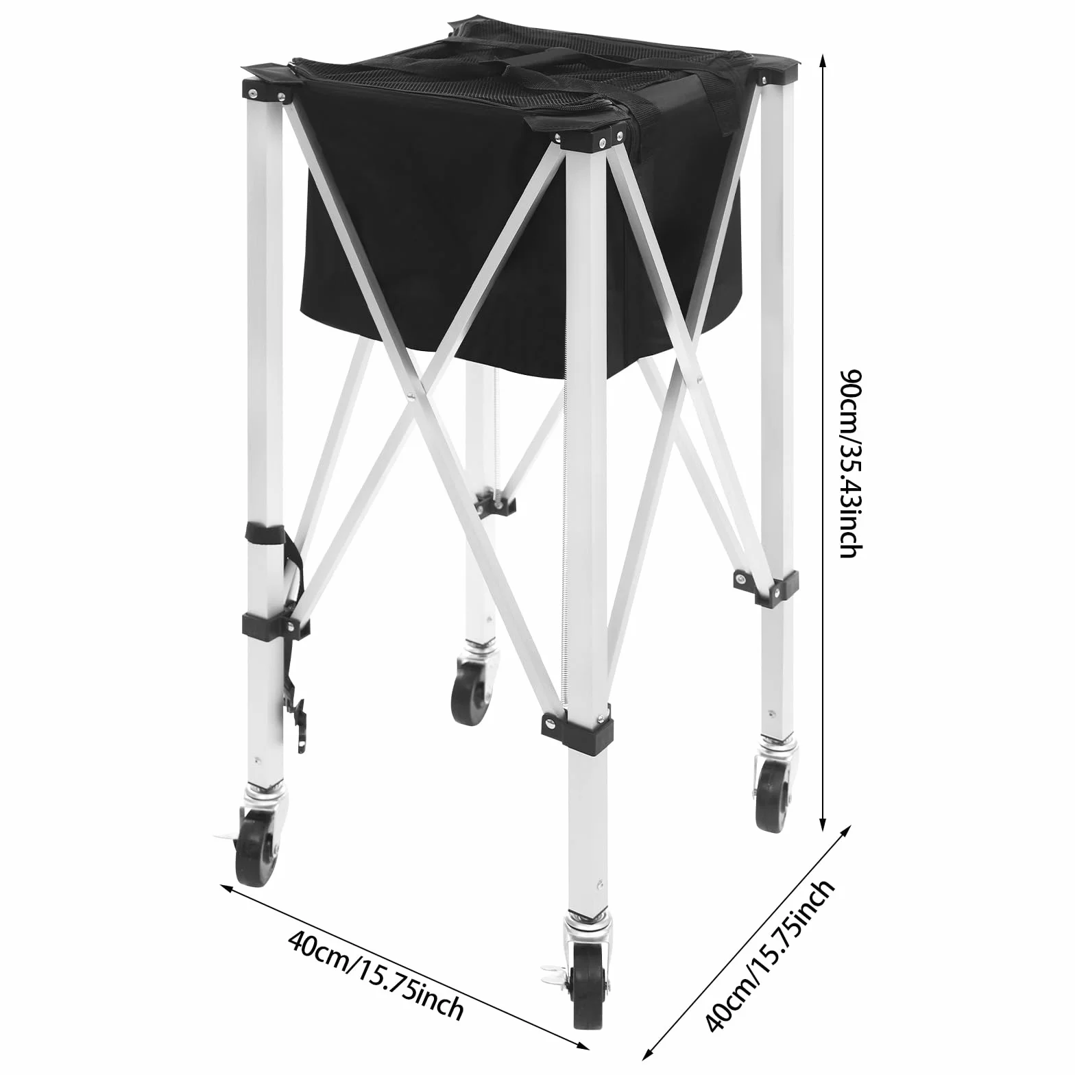 Plegable contenedor de pelotas de tenis 150 capacidad aleación aluminio ligero con ruedas carrito entrenamiento