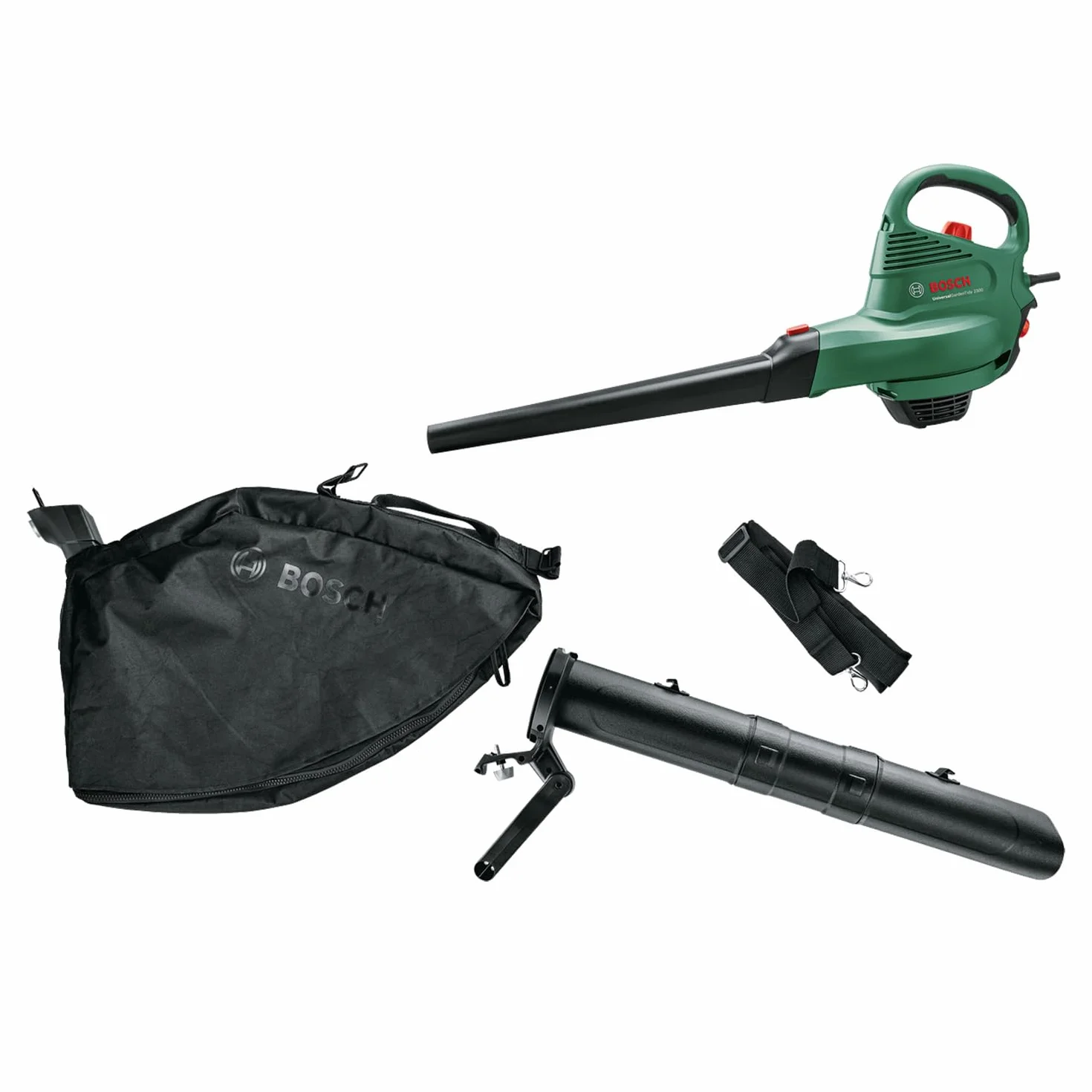 Bosch aspirador y soplador de hojas eléctrico UniversalGardenTidy 3000 (3000 W, bolsa colectora de 50 l, velocidad variable, para soplar, aspirar y triturar las hojas, en caja)