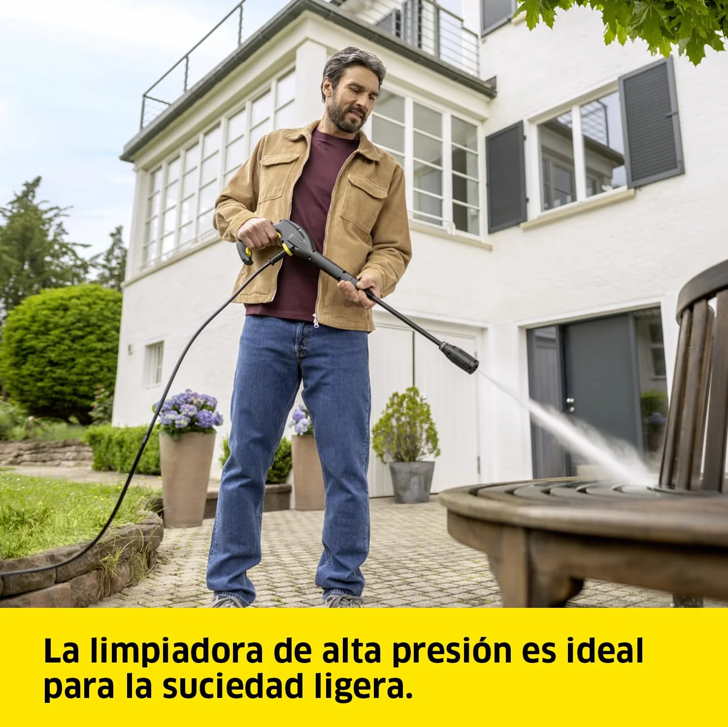 Kärcher Hidrolimpiadora K 3 Horizontal Plus Home, presión: 120 bar, caudal: 380 l/h, rendimiento: 25 m²/h, filtro agua, 6,1kg, pistola y manguera de alta presión, boquilla turbo, lanza, kit para hogar