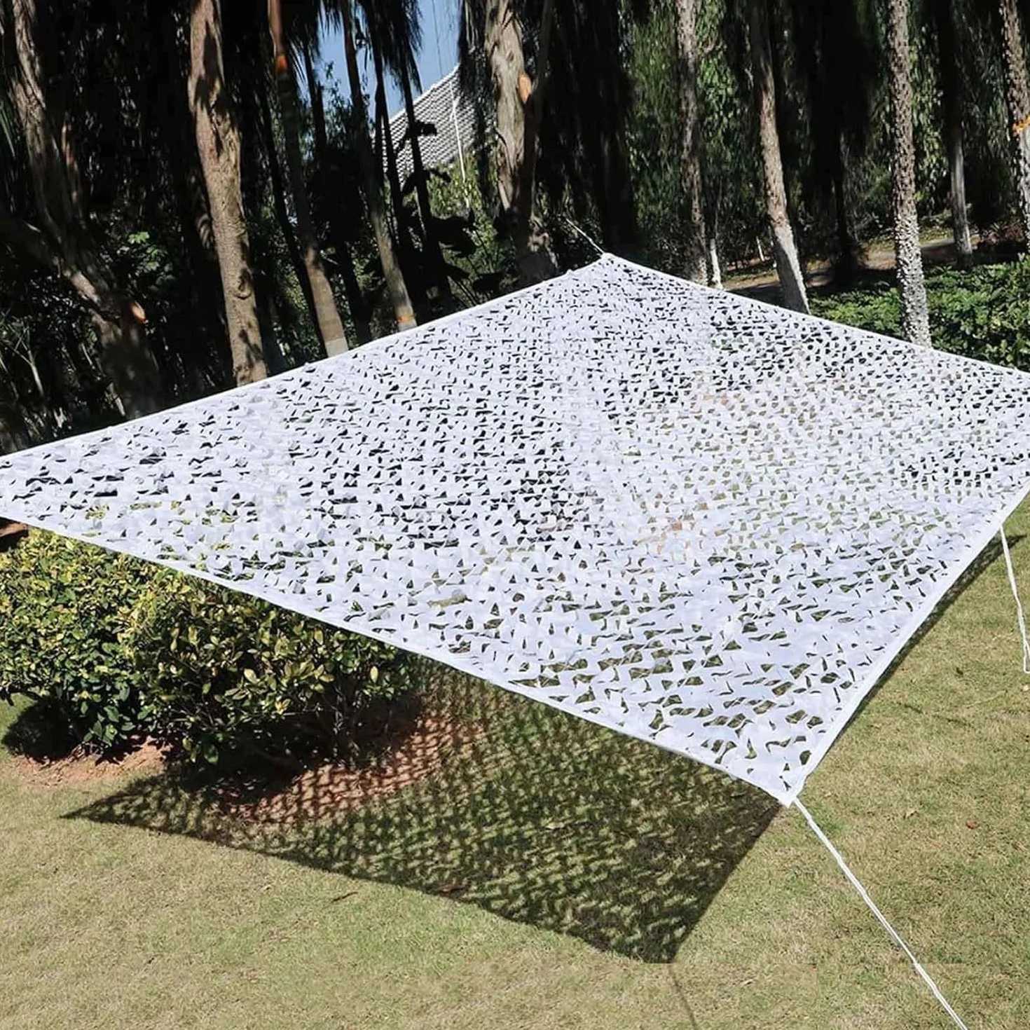 Red de camuflaje militar blanco/nieve 2x2m 6.6x6.6ft anti-UV protección solar para terraza jardín
