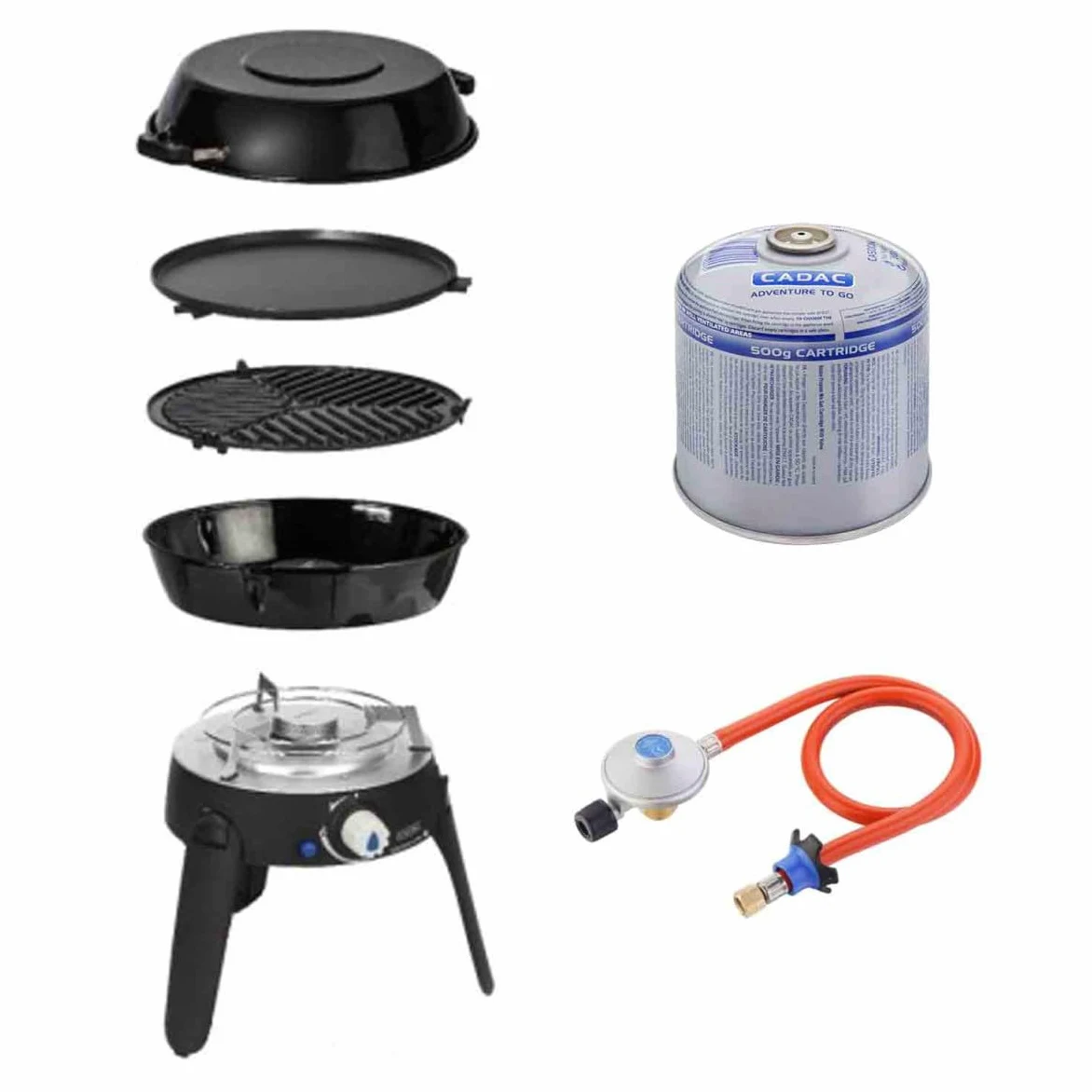 Antarion Pack CADAC - Barbacoa de gas Safari Chef 30 + regulador + cartucho de gas