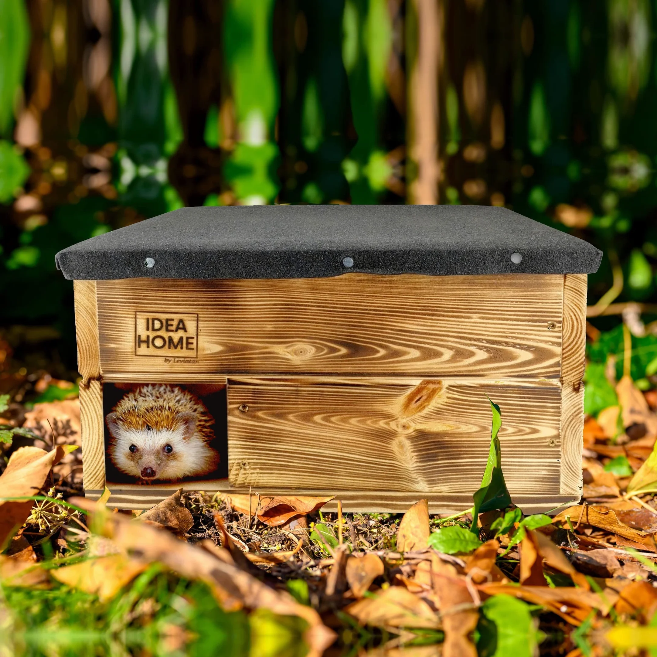 LEVIATAN - Casa para Erizos con Suelo de Madera, Casa para Todo el Año, Resistente a la Intemperie, Perfecto para el Jardín, Cartier de Invierno