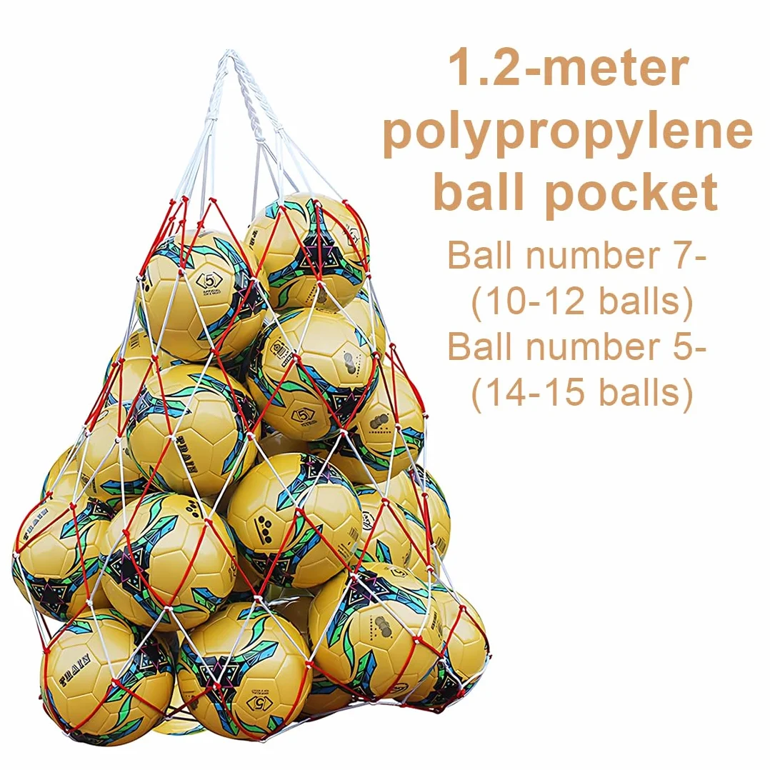 Bolso de Malla de Fútbol Gran Capacidad, Red de Almacenamiento para Balones, Poliester, 10-15 Bolas