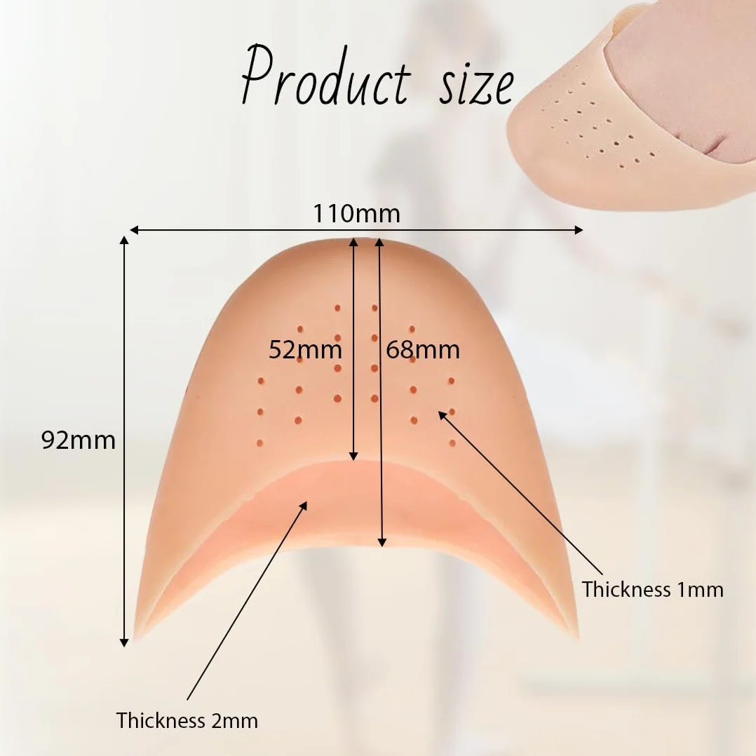 Puntera para Zapatos de Punta Protectores de Silicona para Ballet Antideslizantes Protector Dedos Pies Mujeres Niñas