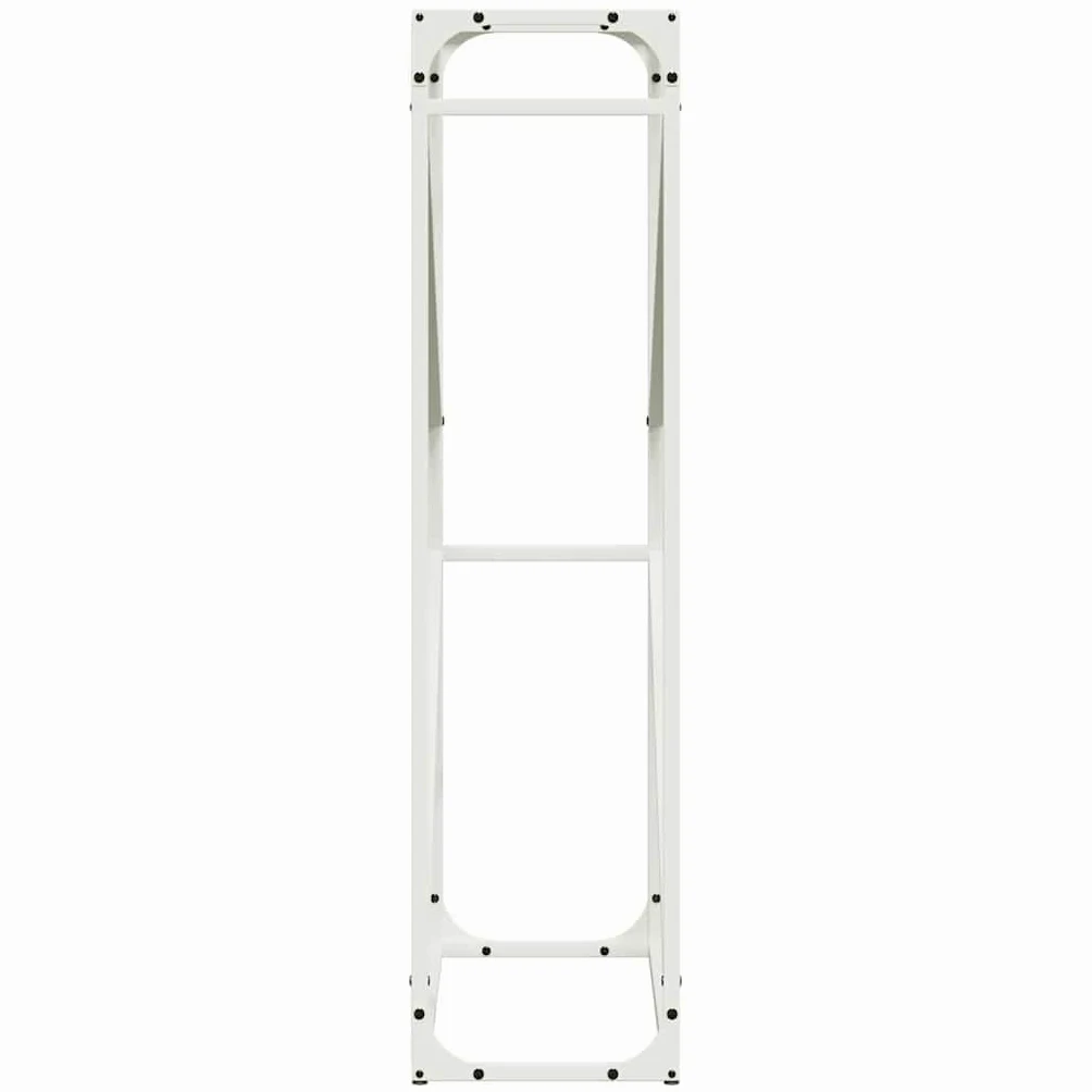 Estantería para leña blanca de acero laminado en frío, 60 x 25 x 100 cm, soporte para leña para interior, salón, terraza, almacenamiento de leña y troncos, resistente y ahorra espacio