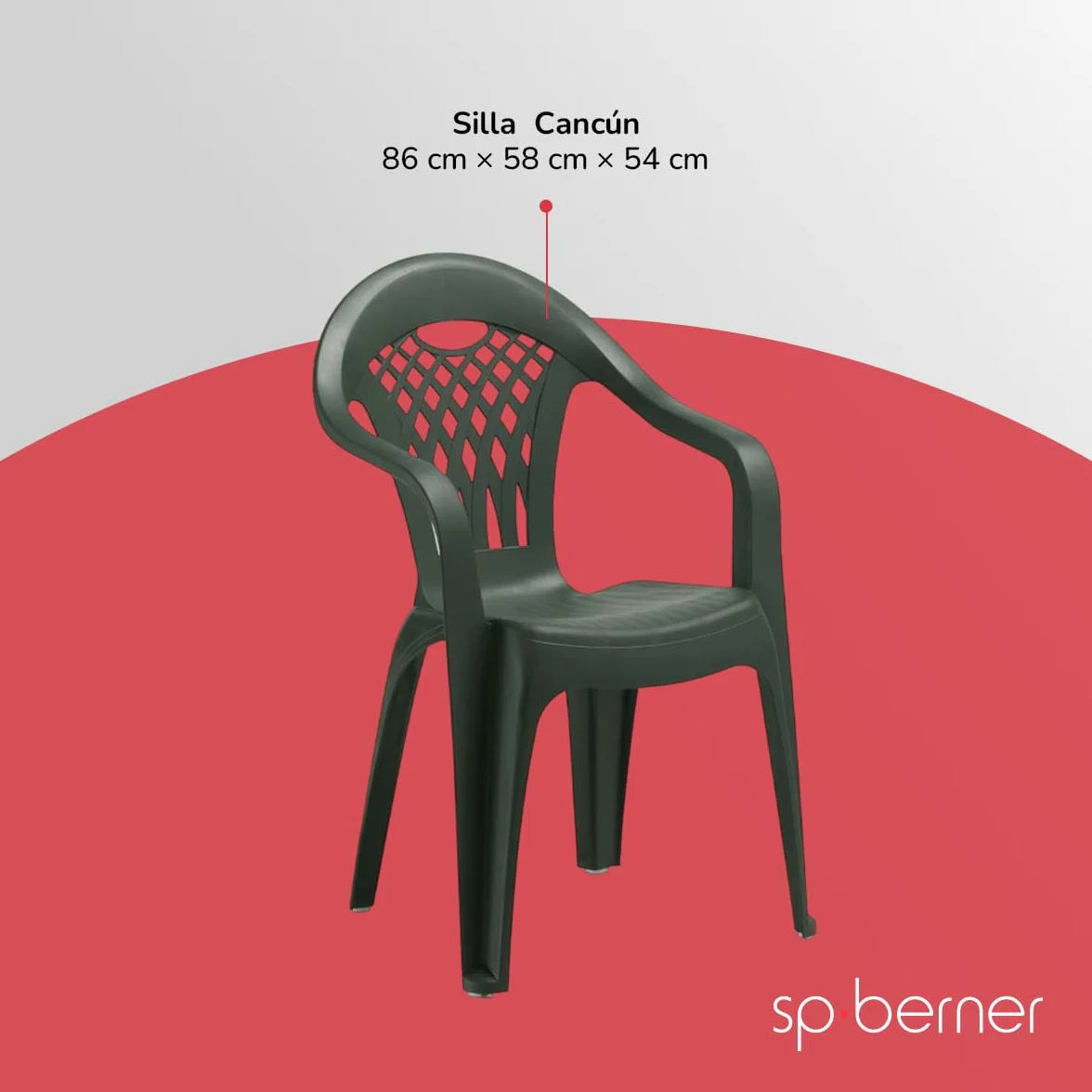 SP Berner SHAF - Pack 6 Sillas de Jardín Apilables - Exterior Terraza o Eventos - Plástico Reciclado Resistente UV - Fabricadas en España - Modelo Cancún - Wengué