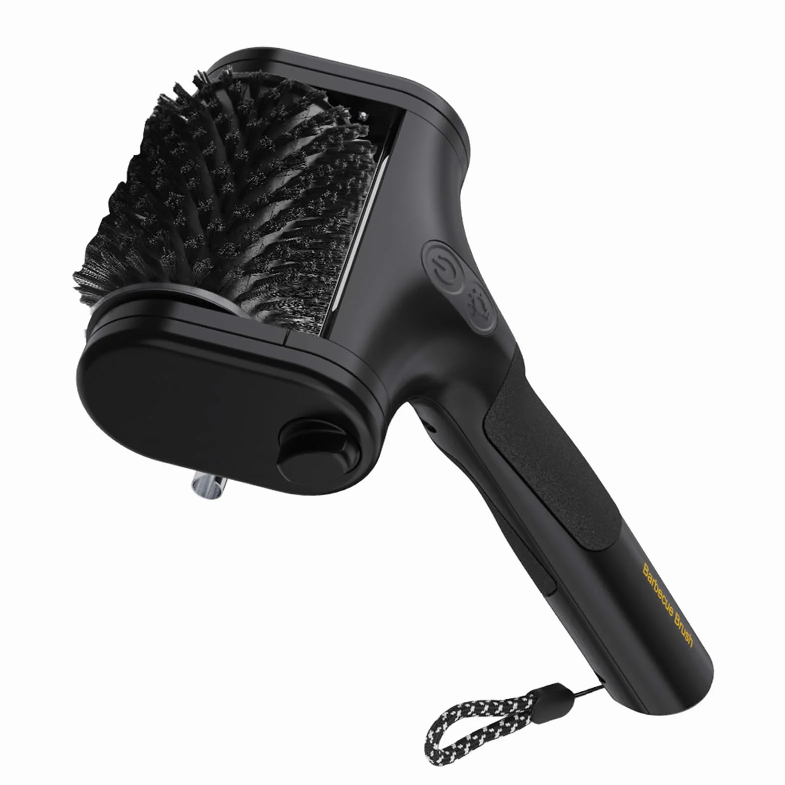 Estropajo resistente para barbacoa con dos fibras metálicas y sintéticas a lo largo de la estructura de luz integrada, cepillo antiadherente para barbacoa