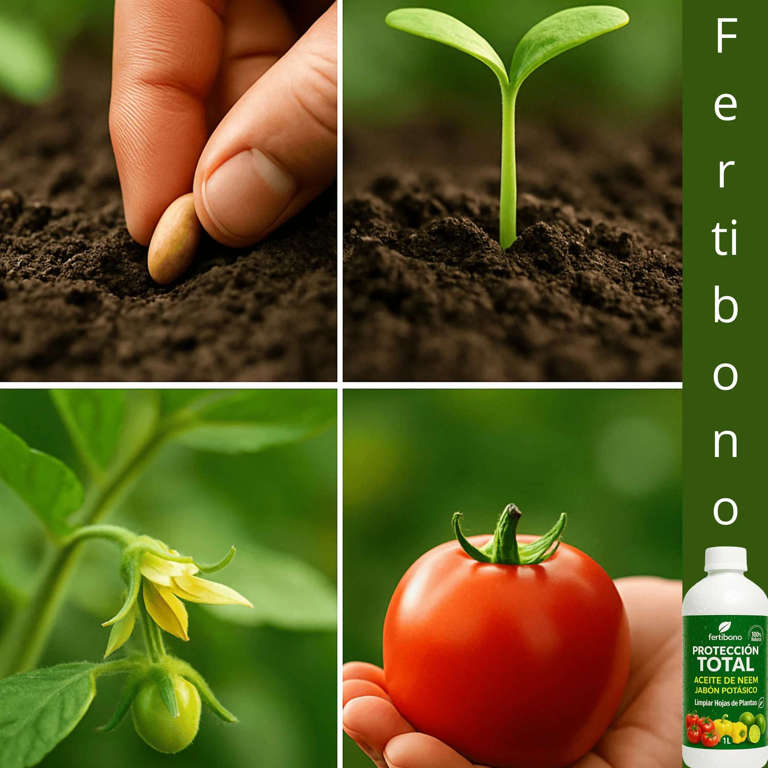 FERTIBONO PROTECCION TOTAL Jabón Potásico y Aceite de Neem – Cuidado Natural 100% para Plantas | 5L | Fortalece, Limpia y Equilibra | Ideal para Huertos y Jardines Ecológicos