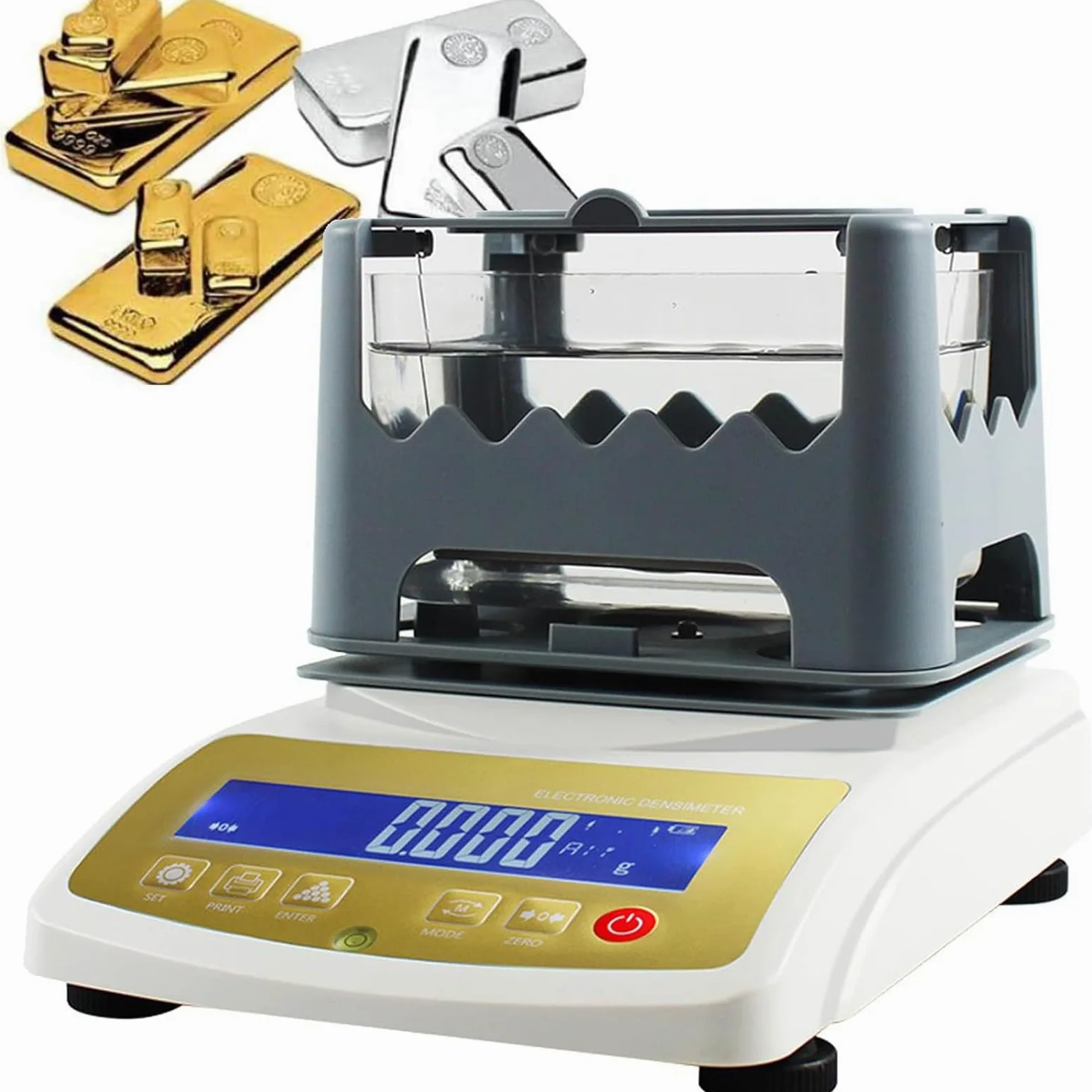 Probador Electrónico De Pureza De Oro, Comprobador Digital De Autenticidad De Metales Preciosos, Medidor De Pureza De Oro, Densímetro para Laboratorios, Joyerías Y Bancos 300K