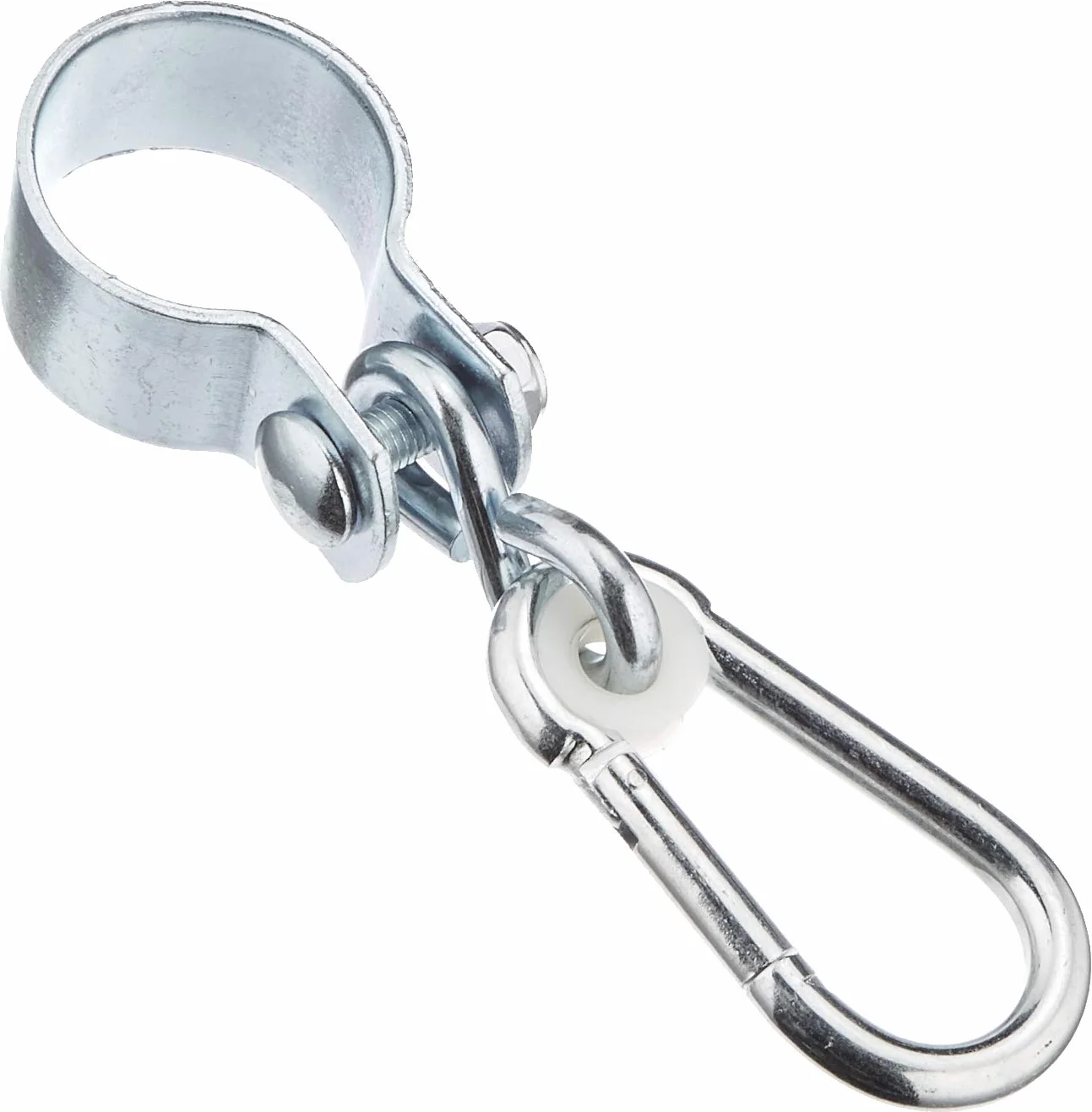 Connex Gancho para columpio, con manguito y mosquetón, Ø 50 mm, 350 kg de capacidad de carga, 2 piezas, galvanizado, gancho para andamios y balanceo neumático, Gautsche/DY270812, plateado