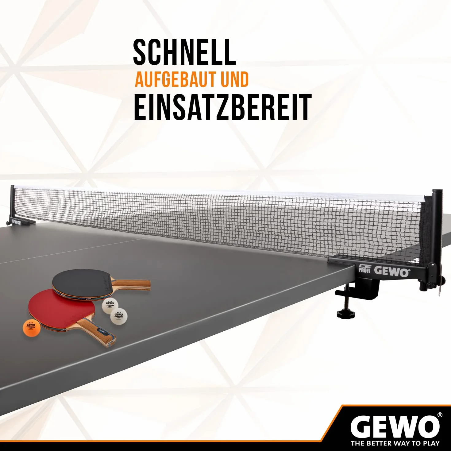 GEWO CS Professional Table Tennis Net 183 cm Solid Metal Set