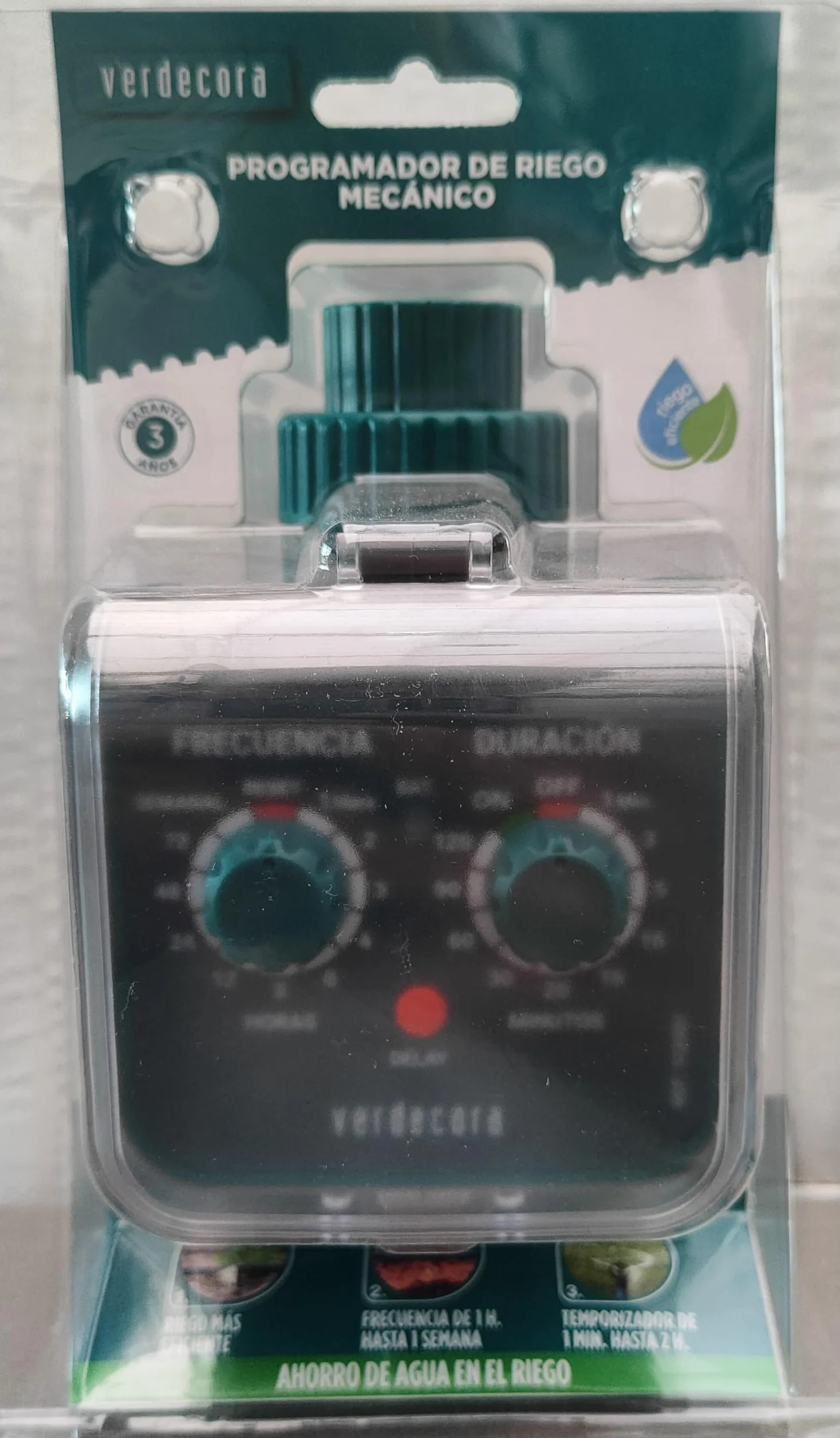 Verdecora Programador de Riego mecánico | Fácil instalación | Programable en frecuencia y duración (Portes INCLUIDOS)