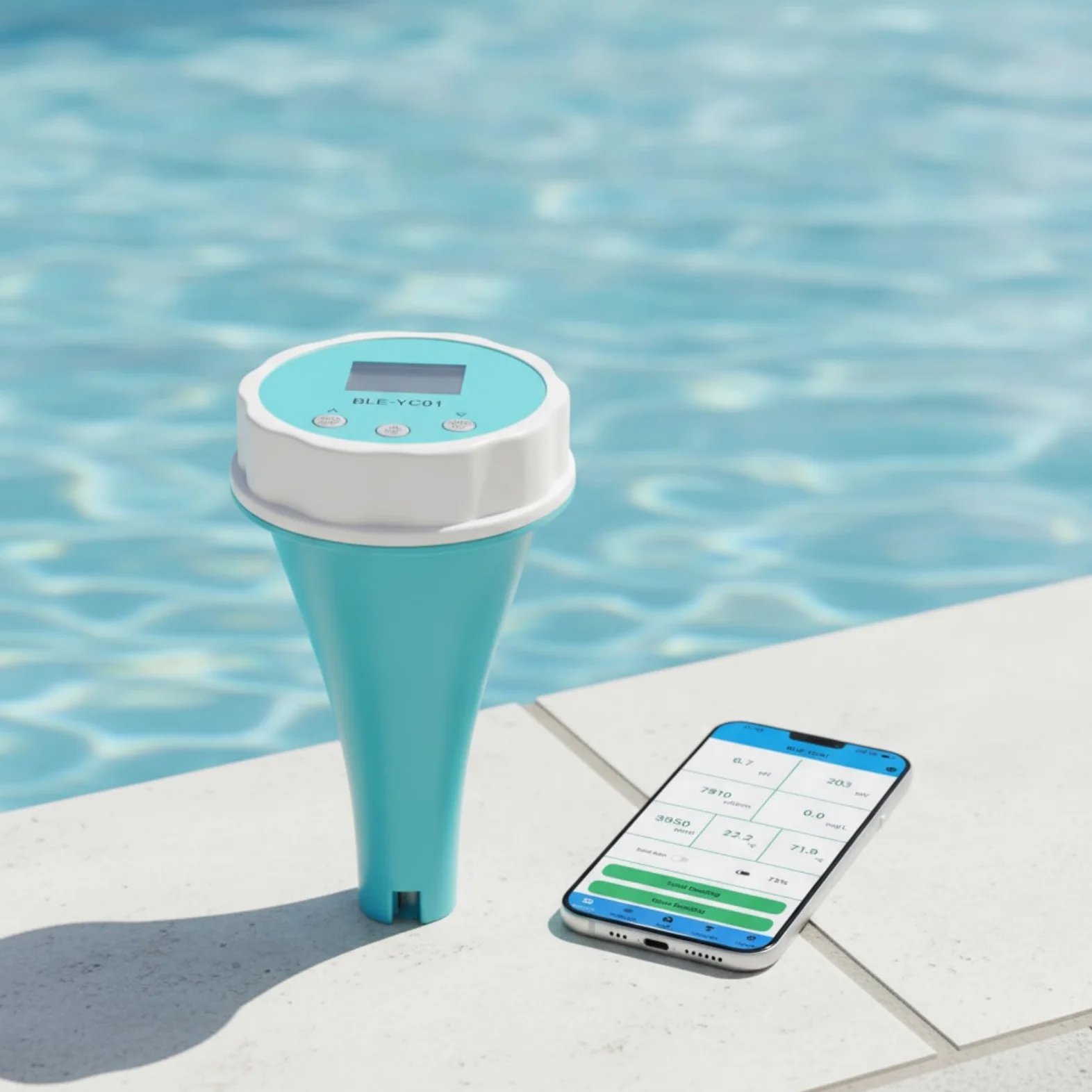Harilla Industrial Medidor de Agua Ph ORP TDS Temperatura Conexión App Pantalla Digital Operación Sencilla Construcción Confiable Adecuado para Piscinas Spas