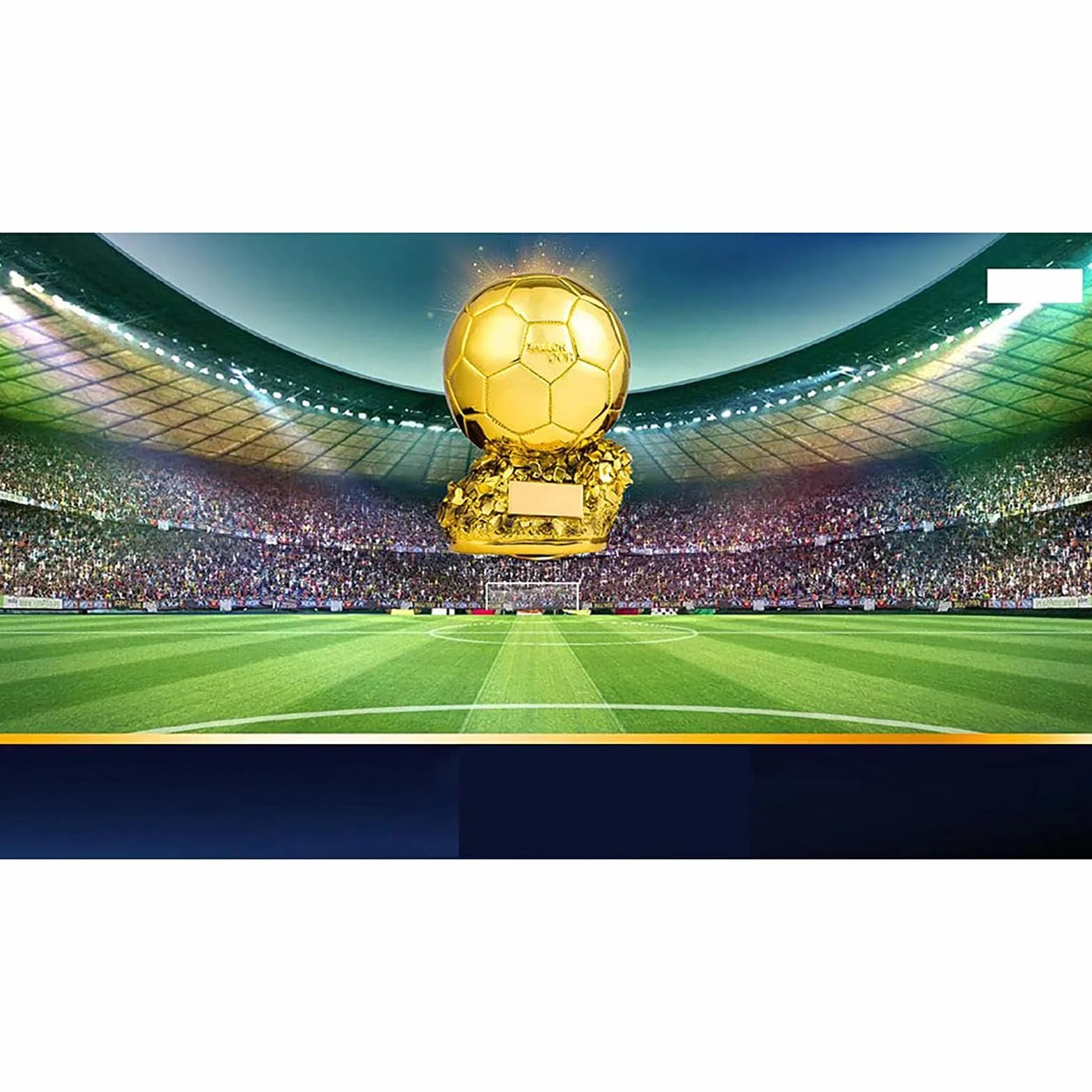 Trofeo Balón de Oro Fútbol Resina 20cm Decoración Hogar Recuerdo Regalo