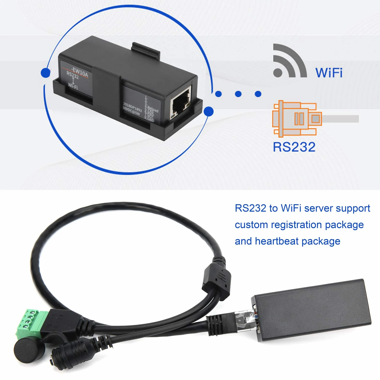 RS232 a Servidor Serie WiFi Módulo de Comunicación de Puerto Serie