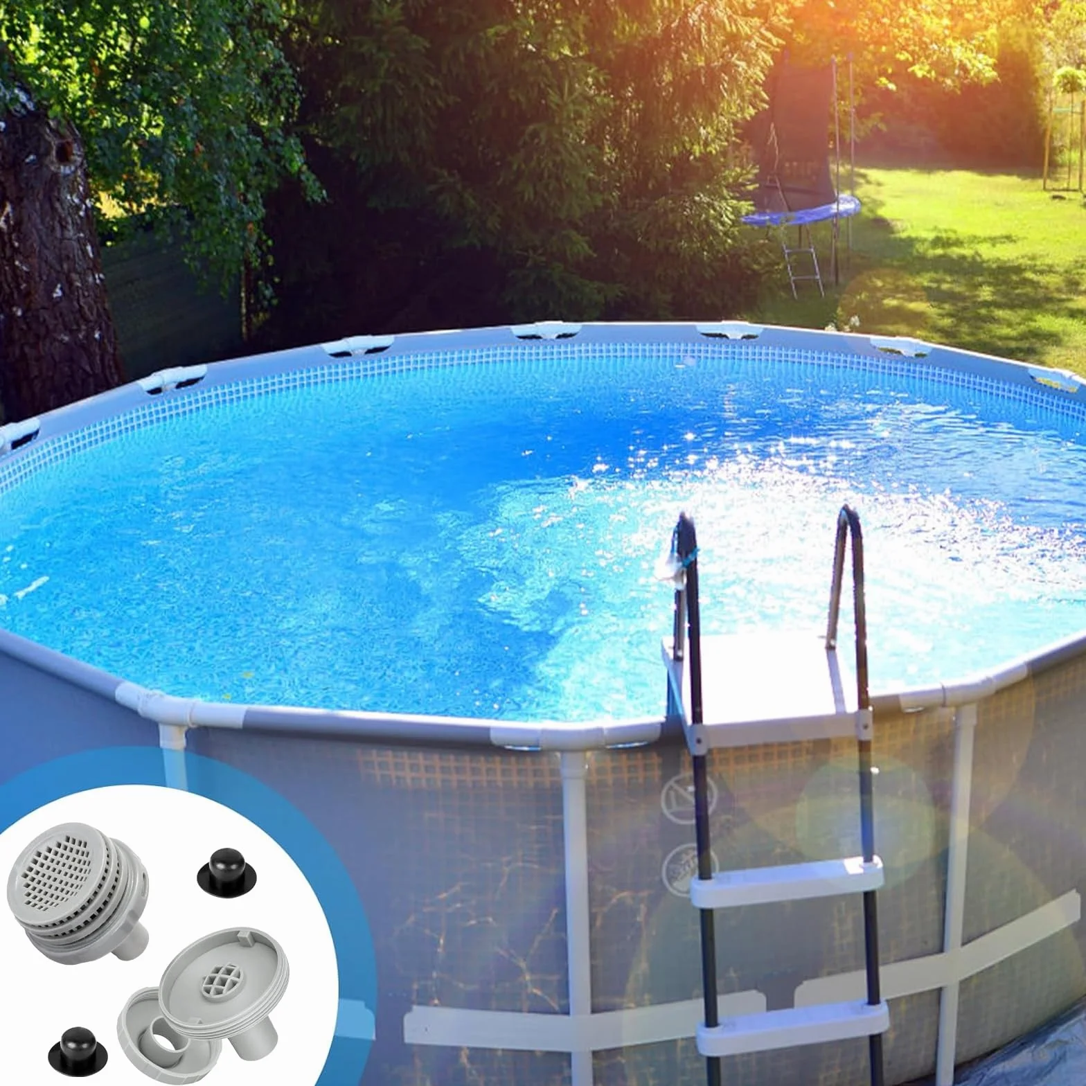 Conector de Filtro de Piscina,Conector de Chorro de Agua para Piscina 32mm,Accesorios de Piscina,Filtro de Salida de Piscina,Conector del Colador de la Piscina,para Piscina sobre