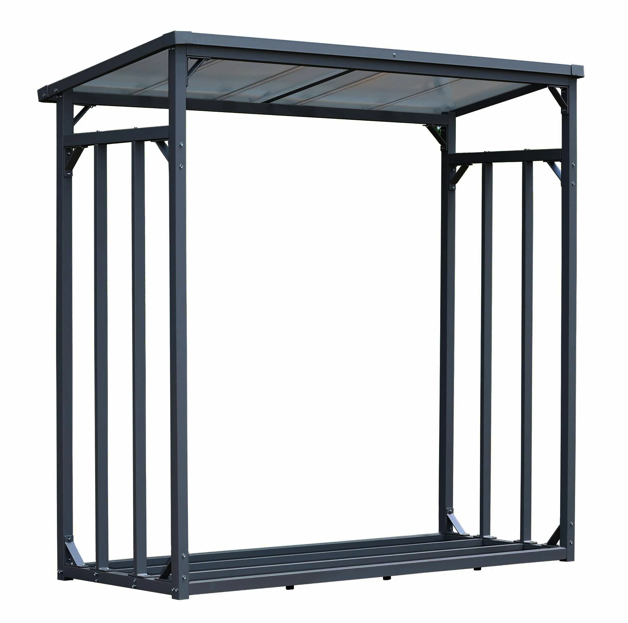 QUICK STAR Estante metálica para leña antracita 185 x 70 x 185 cm Jardín Prinidor Refugio de 2,3 m³ de Madera Almacenamiento apilables Ayuda Exterior