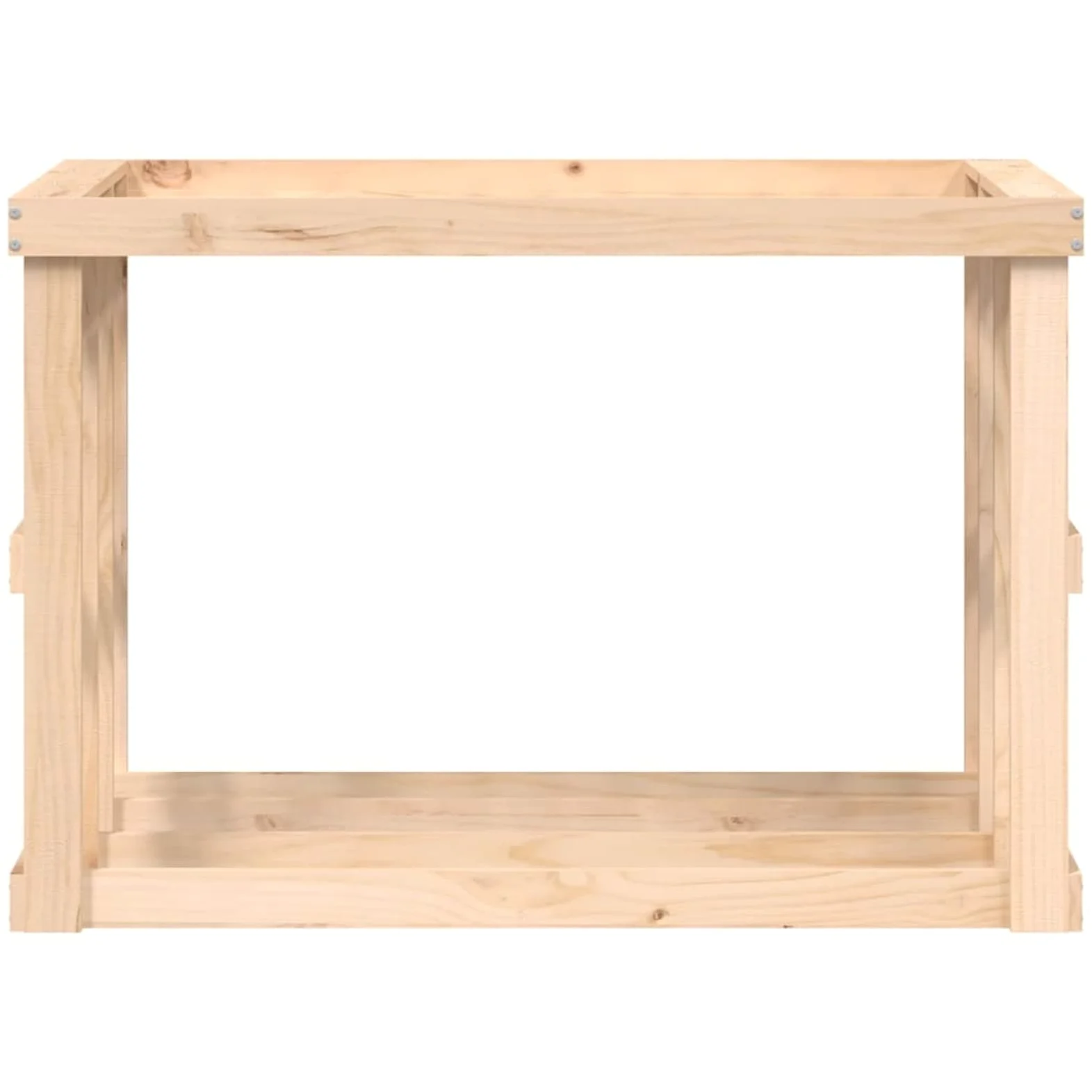 Homgoday Estantería para leña de chimenea, soporte para leña de chimenea, soporte apilable para leña con maceta superior, 108 x 52 x 74 cm, madera maciza de pino