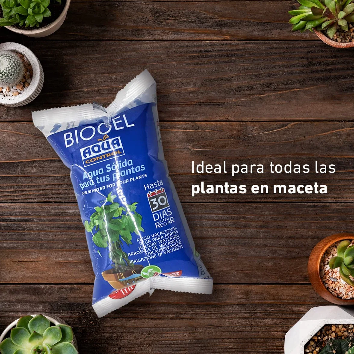 Aqua Control Biogel C2140, Agua Sólida para Tus Plantas, Ideal para Riego en Vacaciones, hasta 30 Días sin Regar, 400 ml