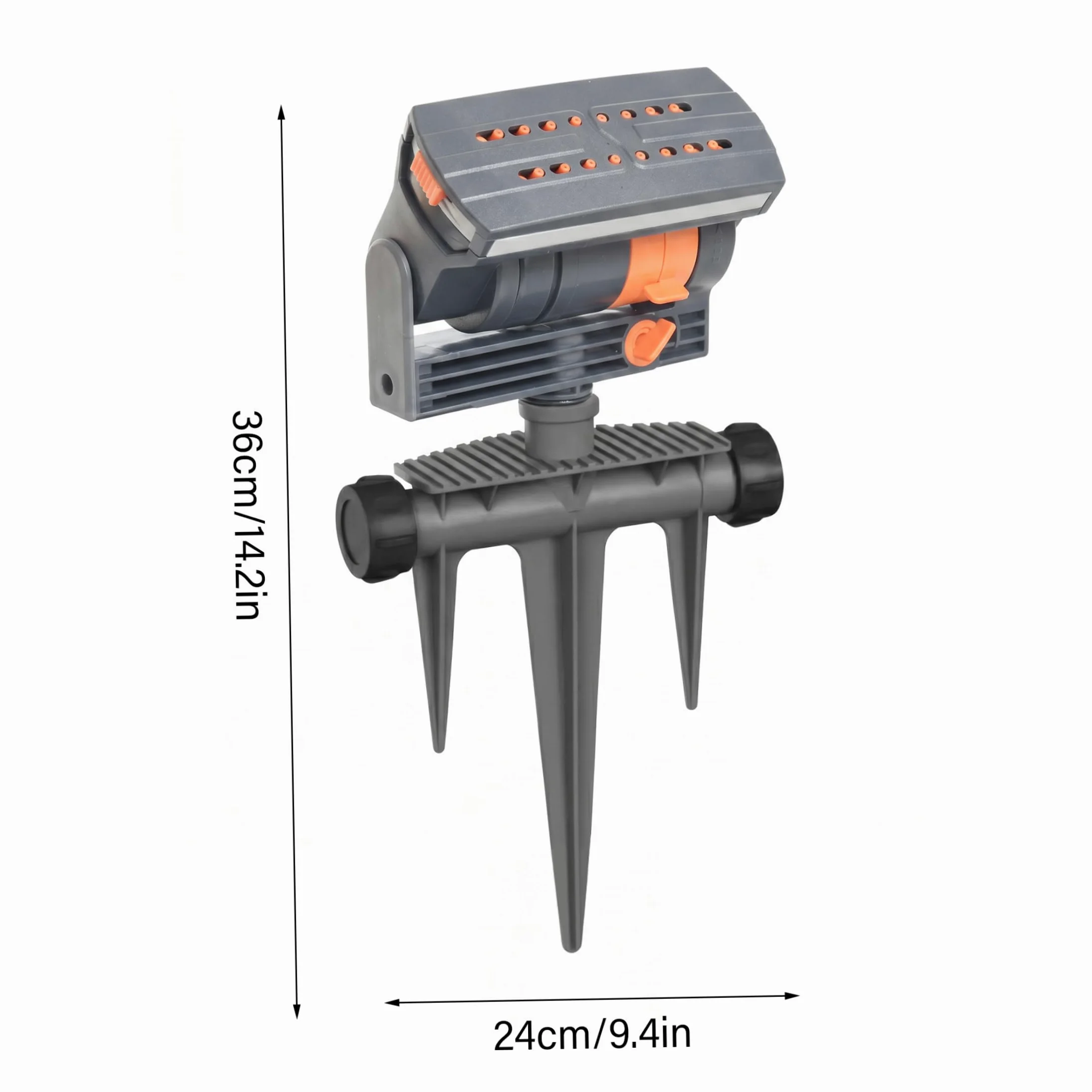 Aspersores, Aspersores De Césped para Jardín, Aspersor Oscilante Automático De Cobertura De 180 ° con Estaca De Trípode, Aspersor De Jardín De 4 Modos De Aspersión para Patio Y