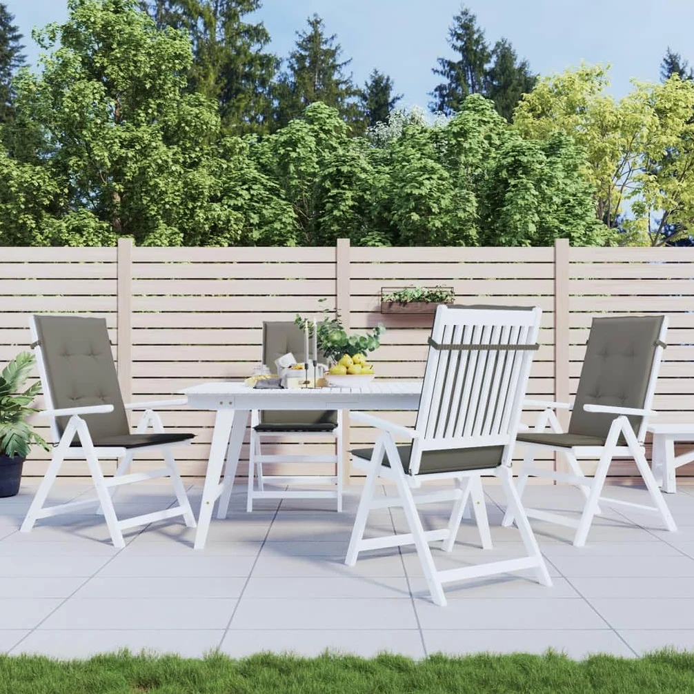 ShGaxin Cojines para Silla Respaldo Alto 4 uds Tela Gris Oscuro Melange, Cojines para Butacas De Jardin, Cojines Sillas Cocina, Cojines para Sillas De Terraza, Cojin Silla Exterior - 4002416