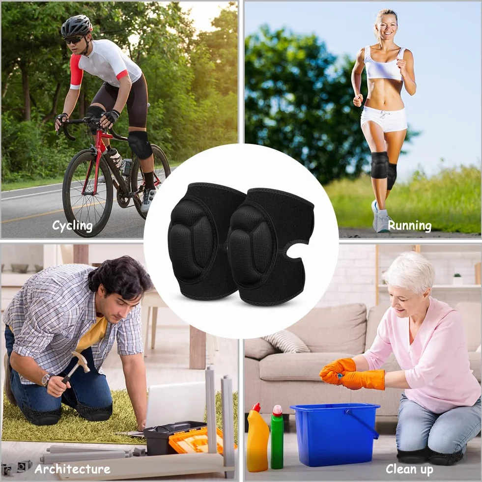 Flintronic 1 Par Rodilleras Trabajo Esponja Eva 20 Mm Grosor Antideslizantes Ajustables Voleibol