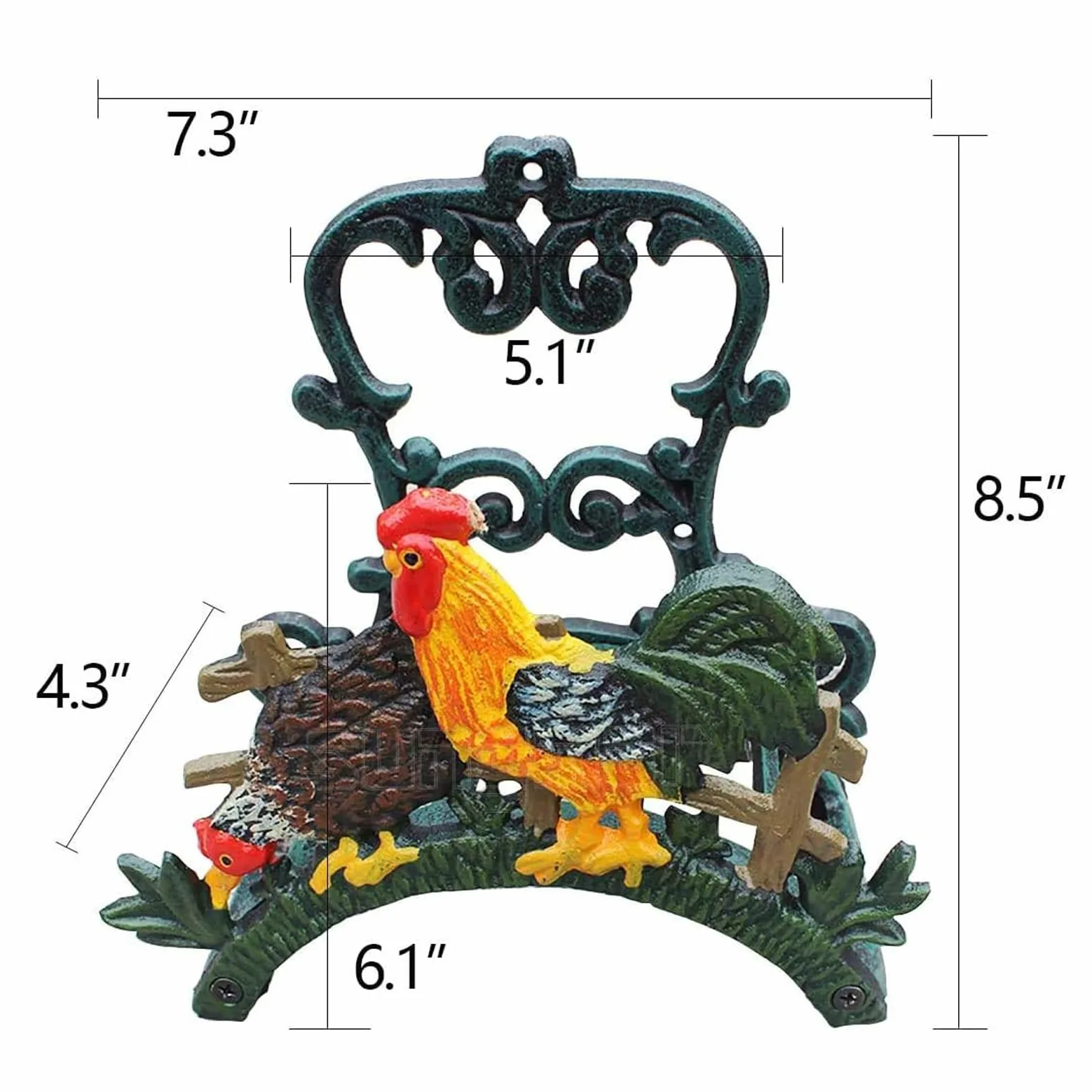 ANZAGA Soporte para Manguera de jardín de Hierro Fundido Resistente | Colgador de Manguera de Agua montado en la Pared,B