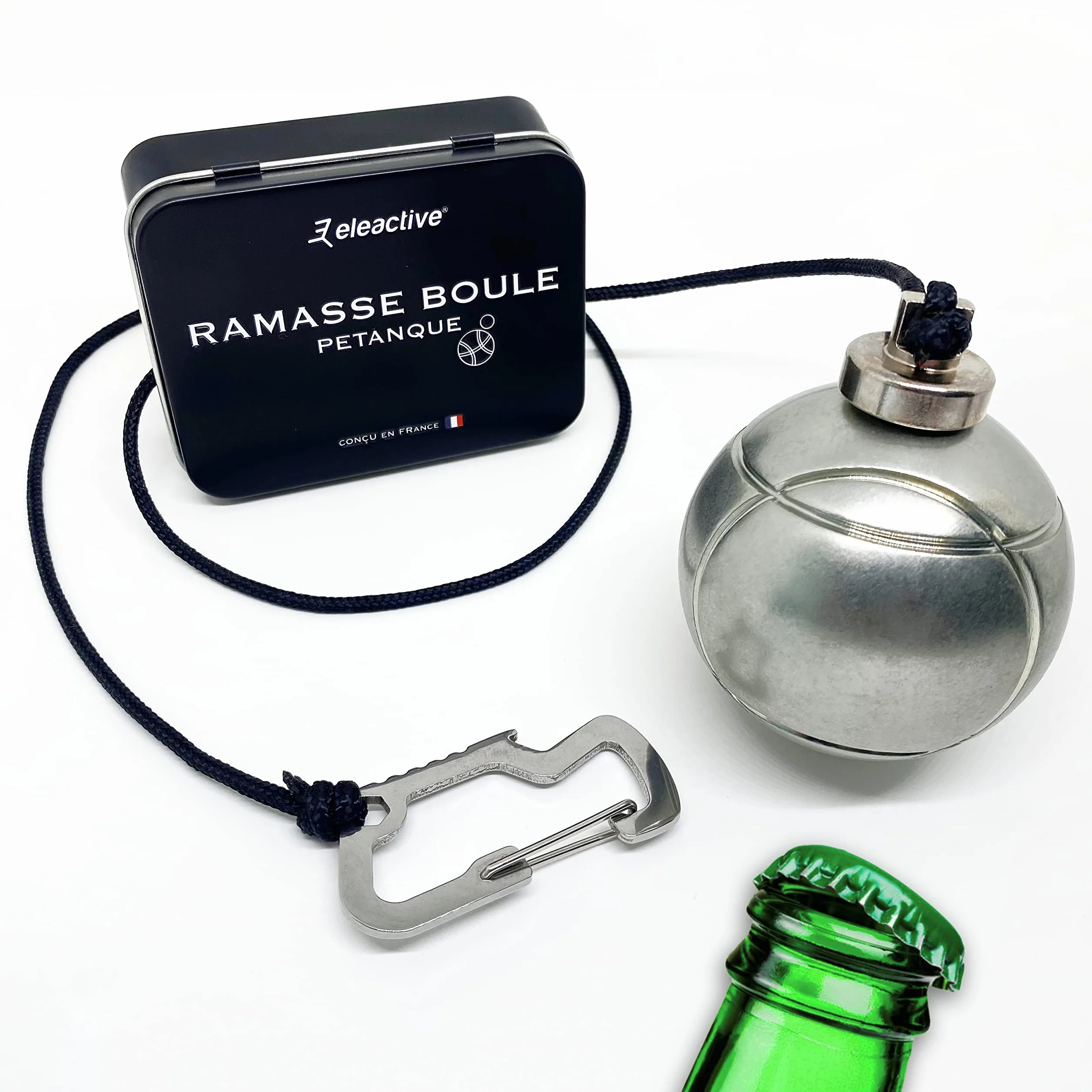 Imán de neodimio pastilla de petanca magnética profesional abrebotellas mosquetón